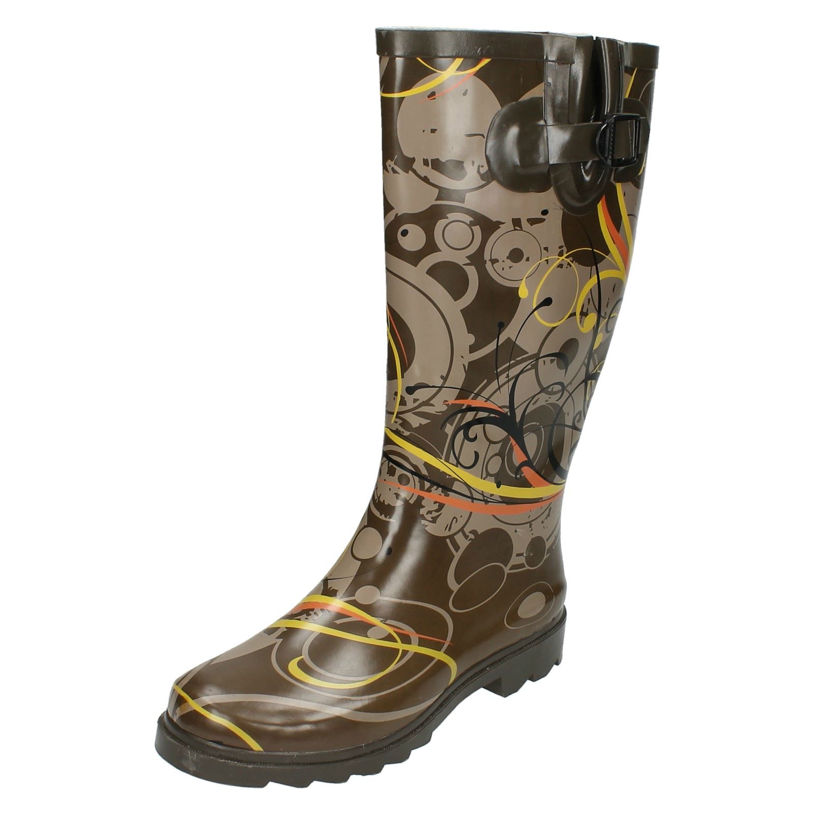Ladies Spot On Swirls Design 'Wellington Boots' - Picture 2 of 10