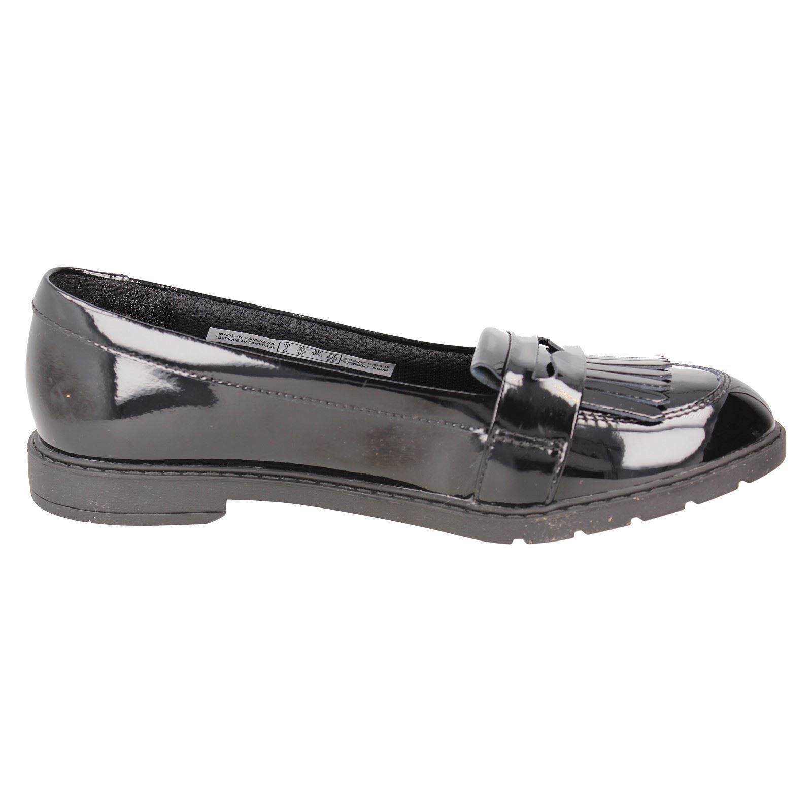 Girls Clarks Smart Slip On School Shoes Scala Bright - Picture 16 of 19