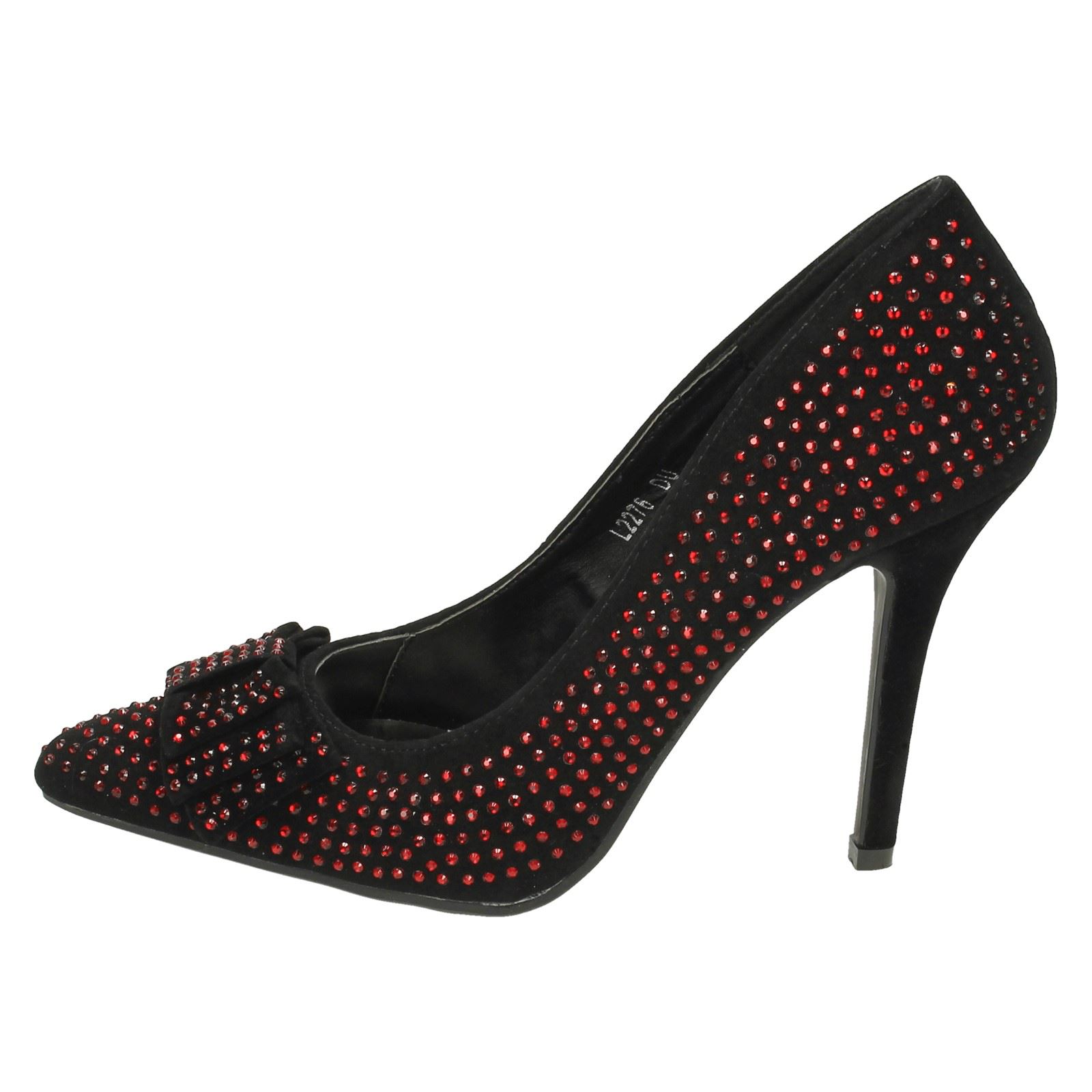 Anne Michelle Ladies Diamante Bow Detail Party Shoes - Picture 21 of 28