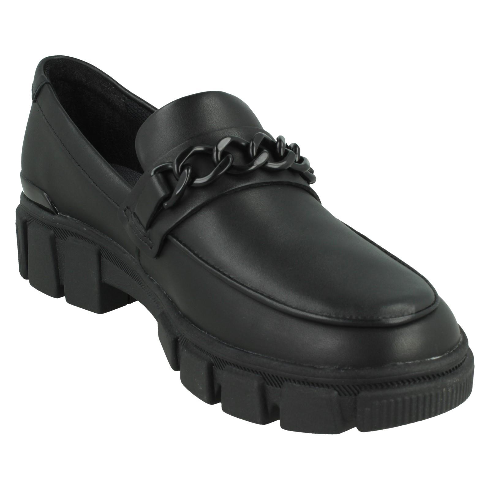 Girls Clarks Leather / Patent Chunky Sole School Shoes Evyn Walk Y - Picture 17 of 19