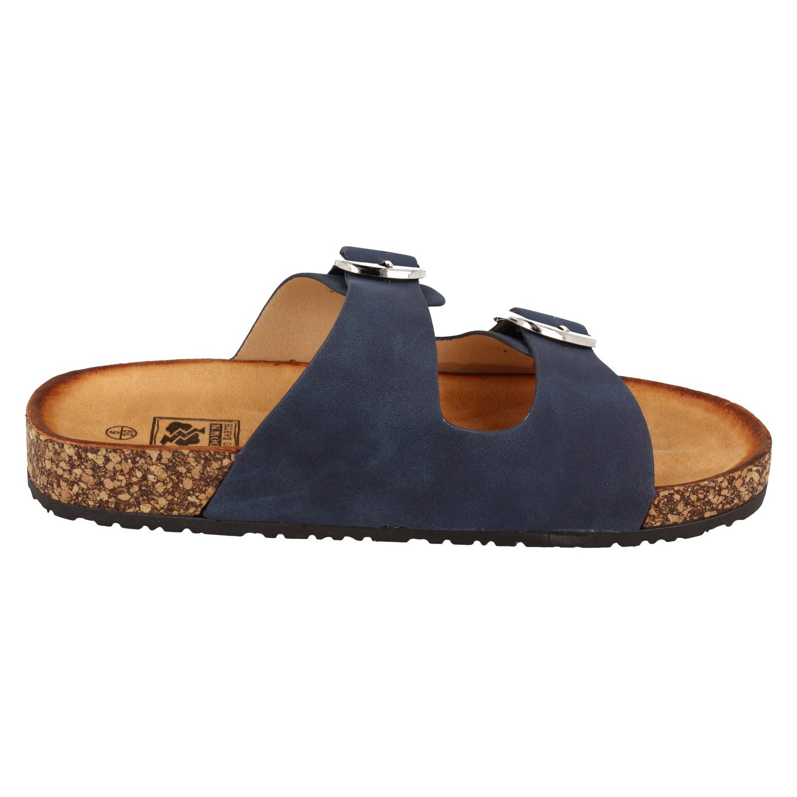 Ladies Down to Earth Low Flatform Dual Buckle Mule Sandal 'F1R2090' - Picture 16 of 46