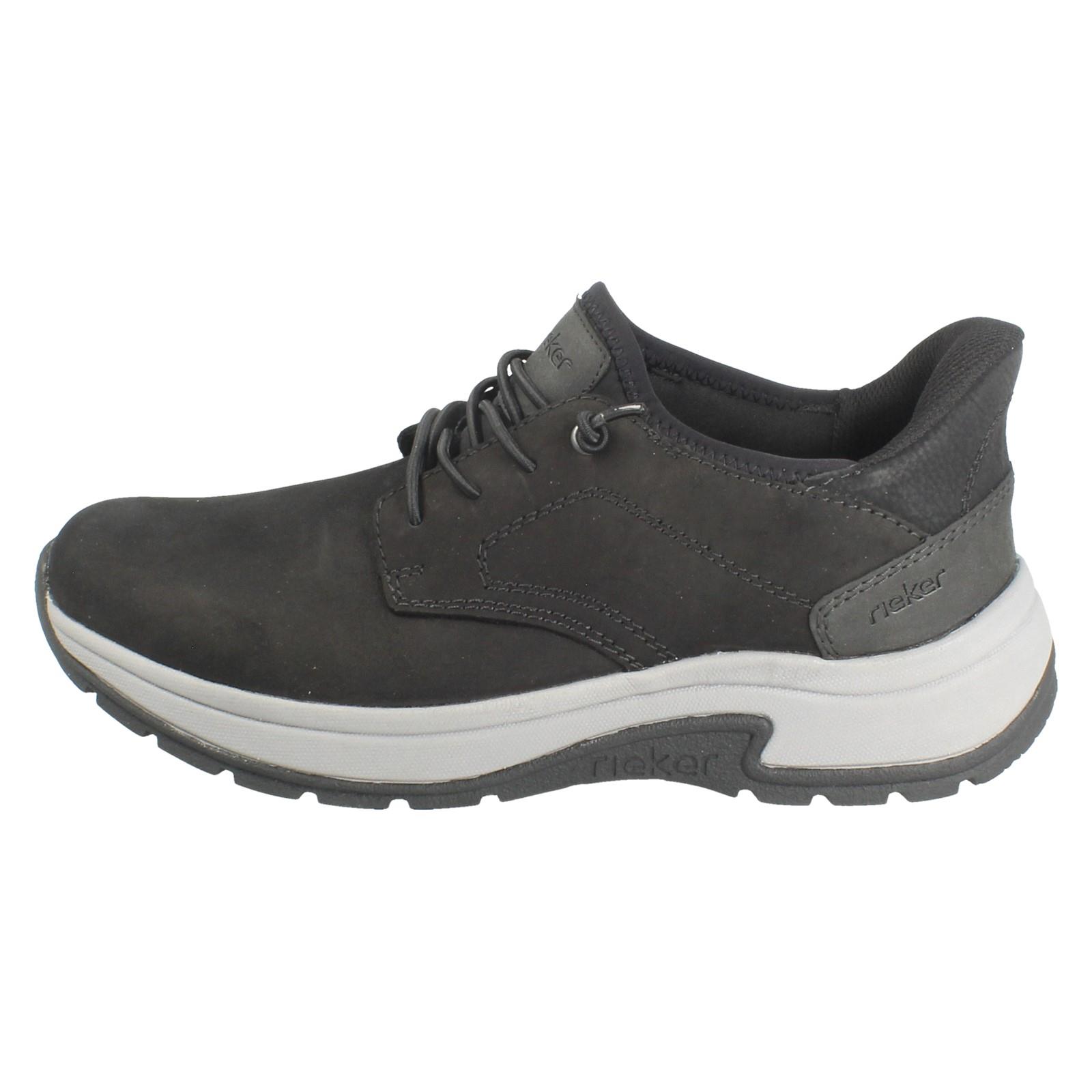 Mens Rieker Extra Wide Elasticated Lace Casual Suede Shoes 11050 - Picture 3 of 19