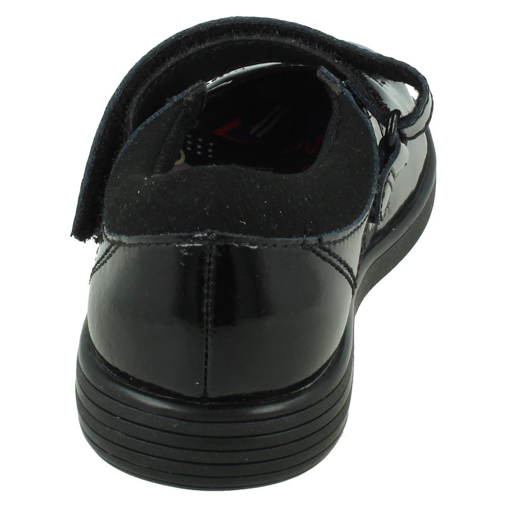 Niñas Clarks Cuero/Patente Estilo Mary Jane Zapatos Escolares "Jazzy Jig K" - Imagen 14 de 19
