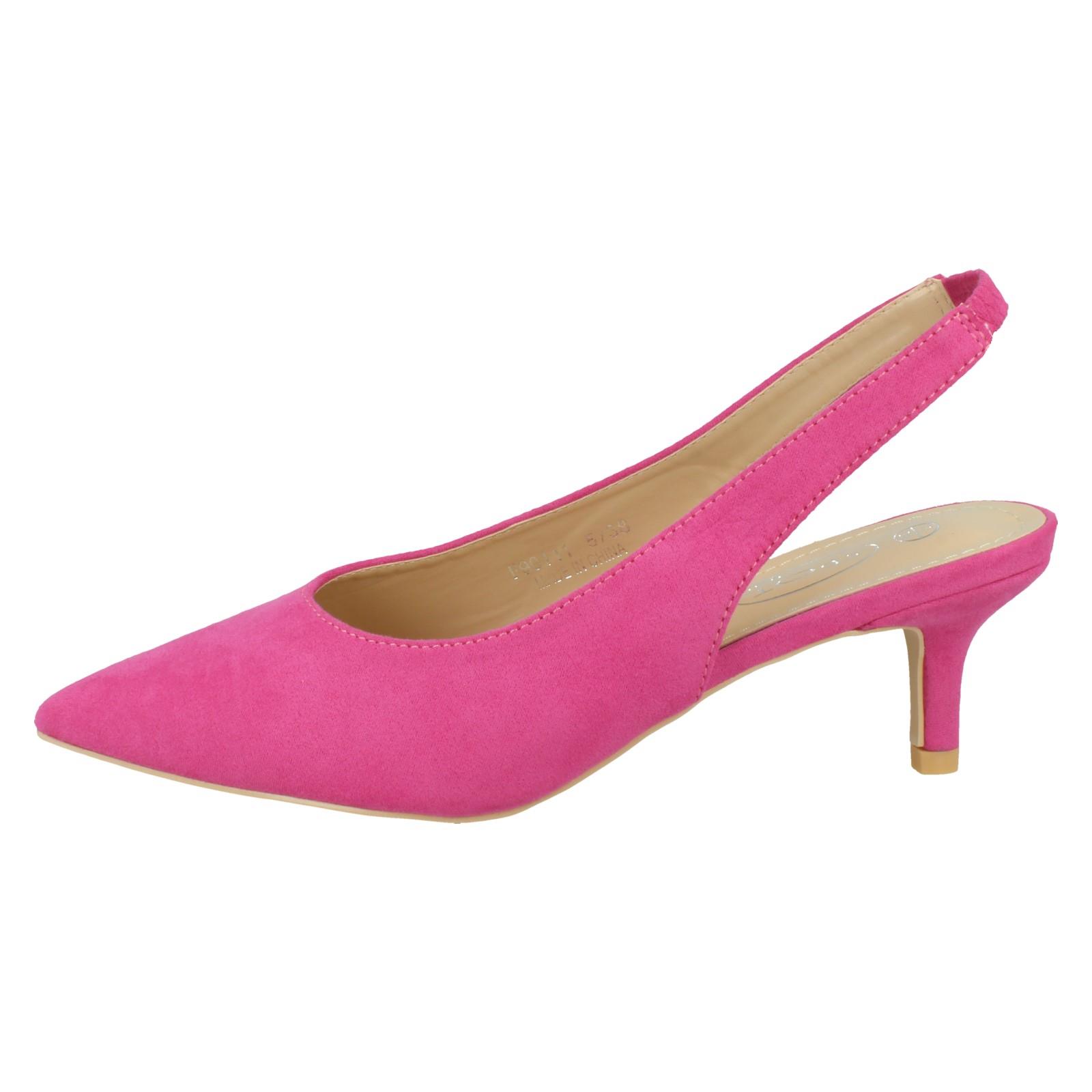 Ladies Spot On Stiletto Slingback Heels With Pointed Toe F9R0111 - Picture 12 of 28