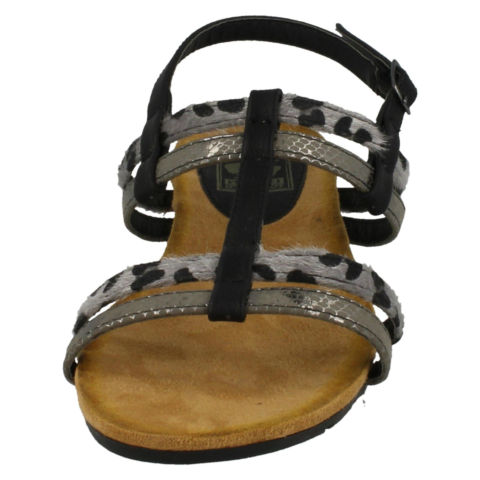 Ladies Down To Earth T Bar Slingback Sandals - Picture 14 of 19