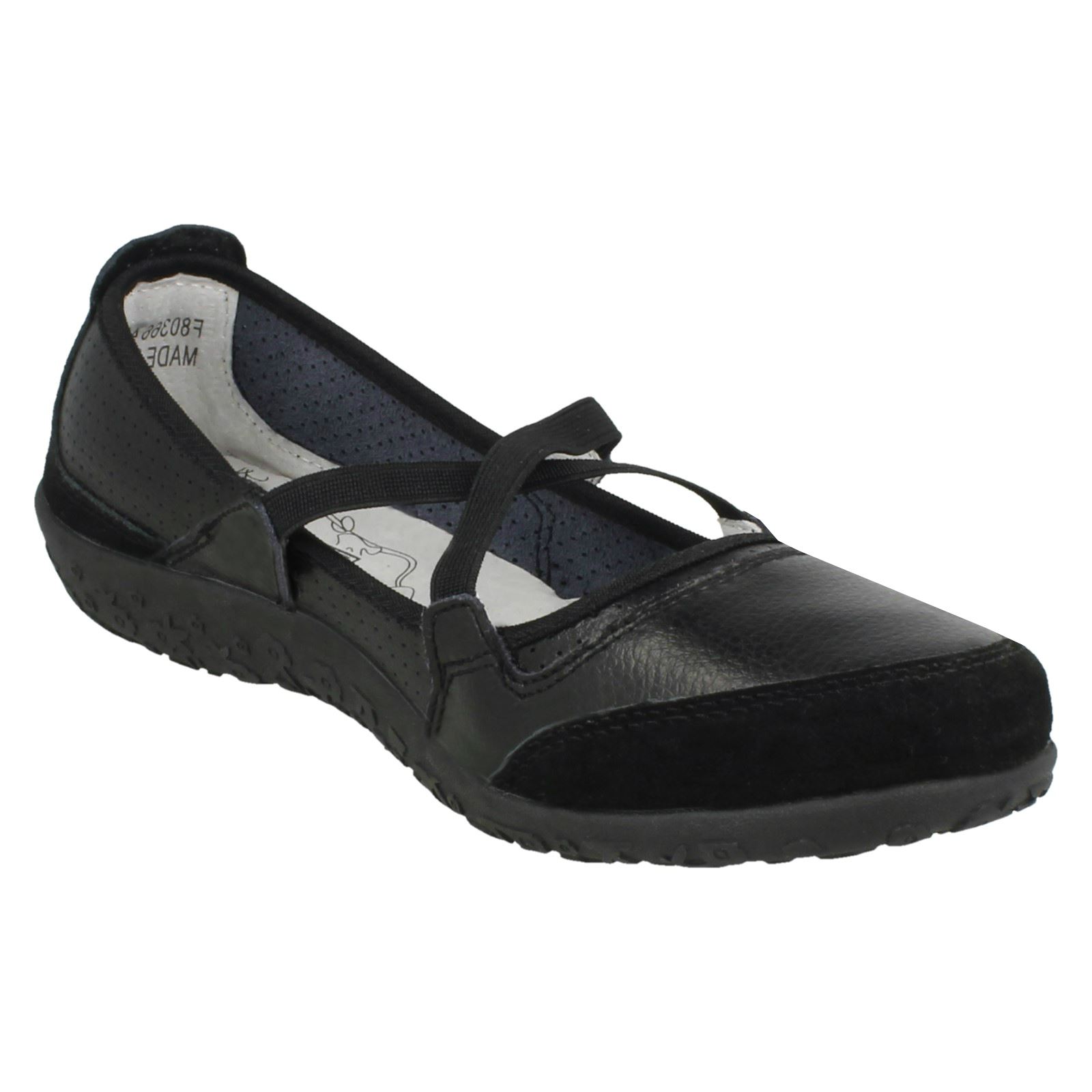 Ladies Down To Earth Elastic Cross Strap Pumps eBay