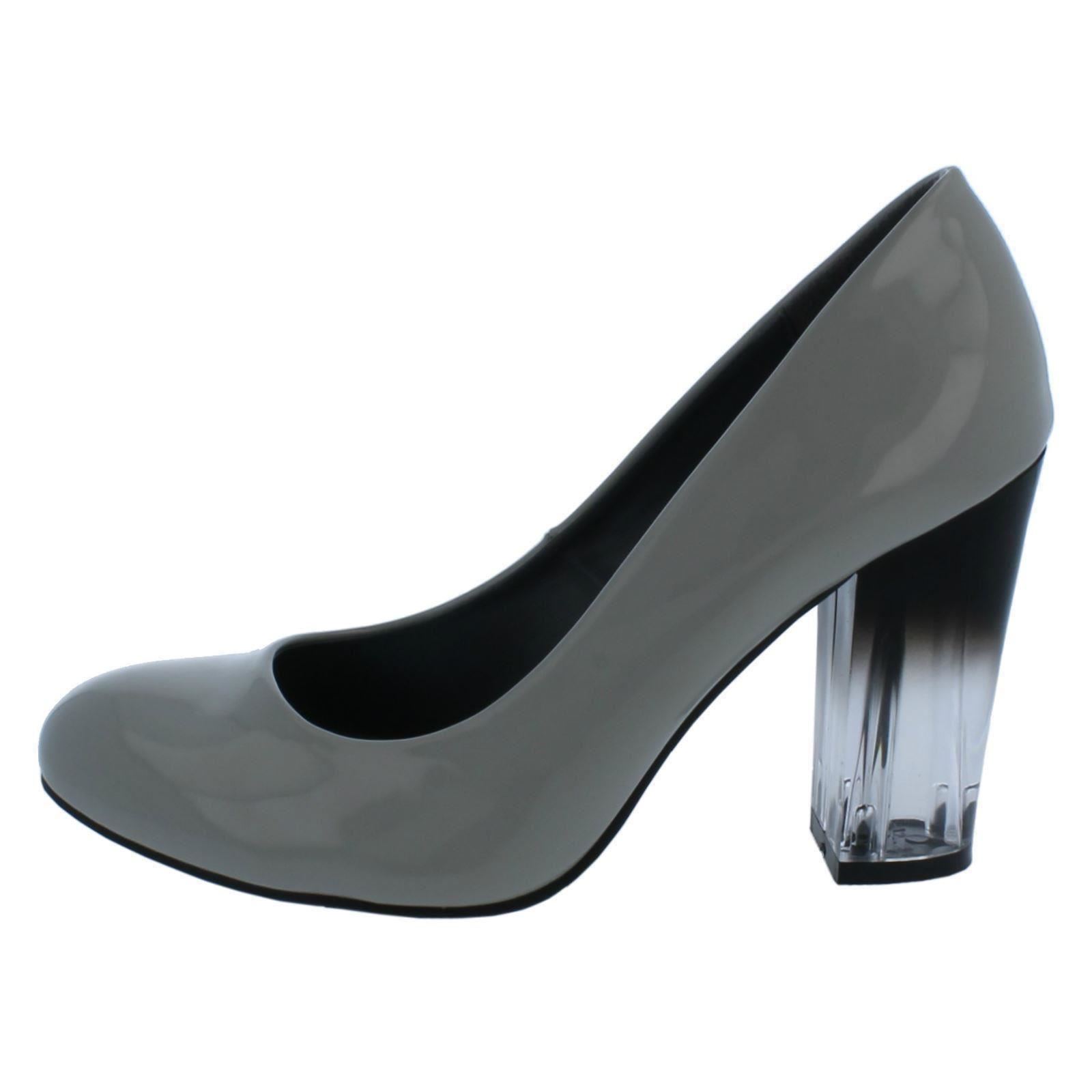 Ladies Anne Michelle Clear Block Heel Court Shoes F9R921 - Picture 12 of 28