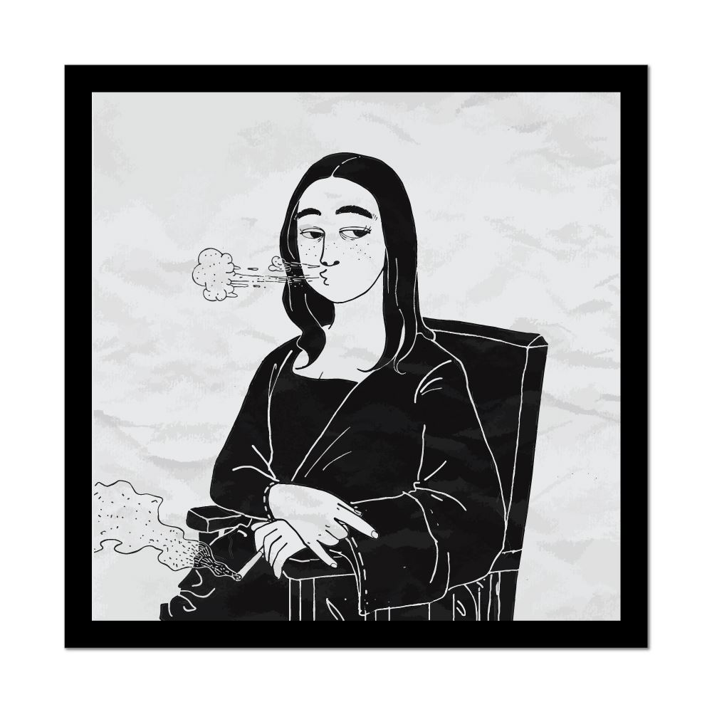 Mona Lisa Smoking Weed Art Car Sticker Decal Artwork Blazed Stoned Sick Cartoon Ebay Art history cartoon of mona lisa by leonardo da vinci as giraffe. details about mona lisa smoking weed art car sticker decal artwork blazed stoned sick cartoon