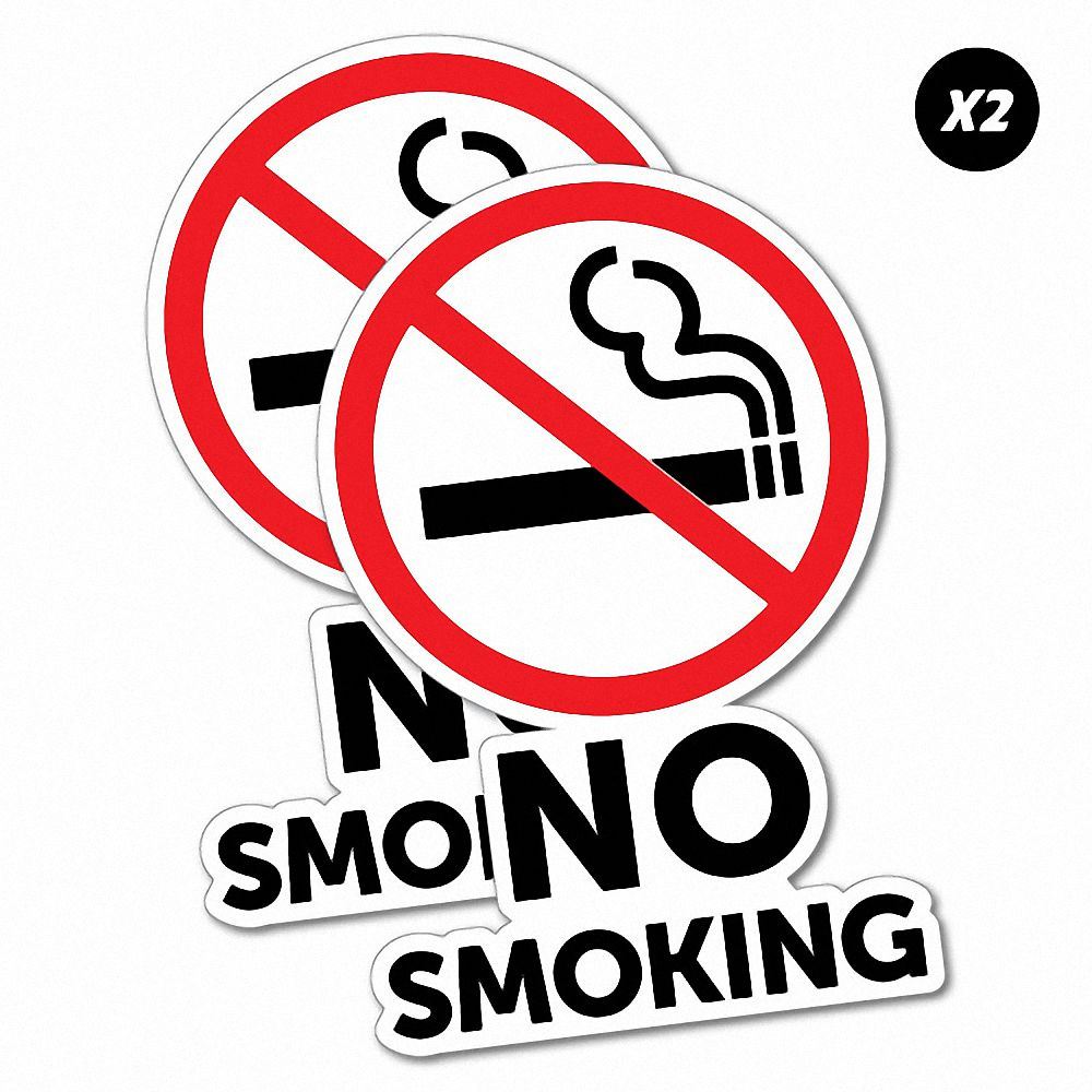 50 X CLEAR NO SMOKING STICKERS VIEW BOTH SIDES ON GLASS SIGN STICKER