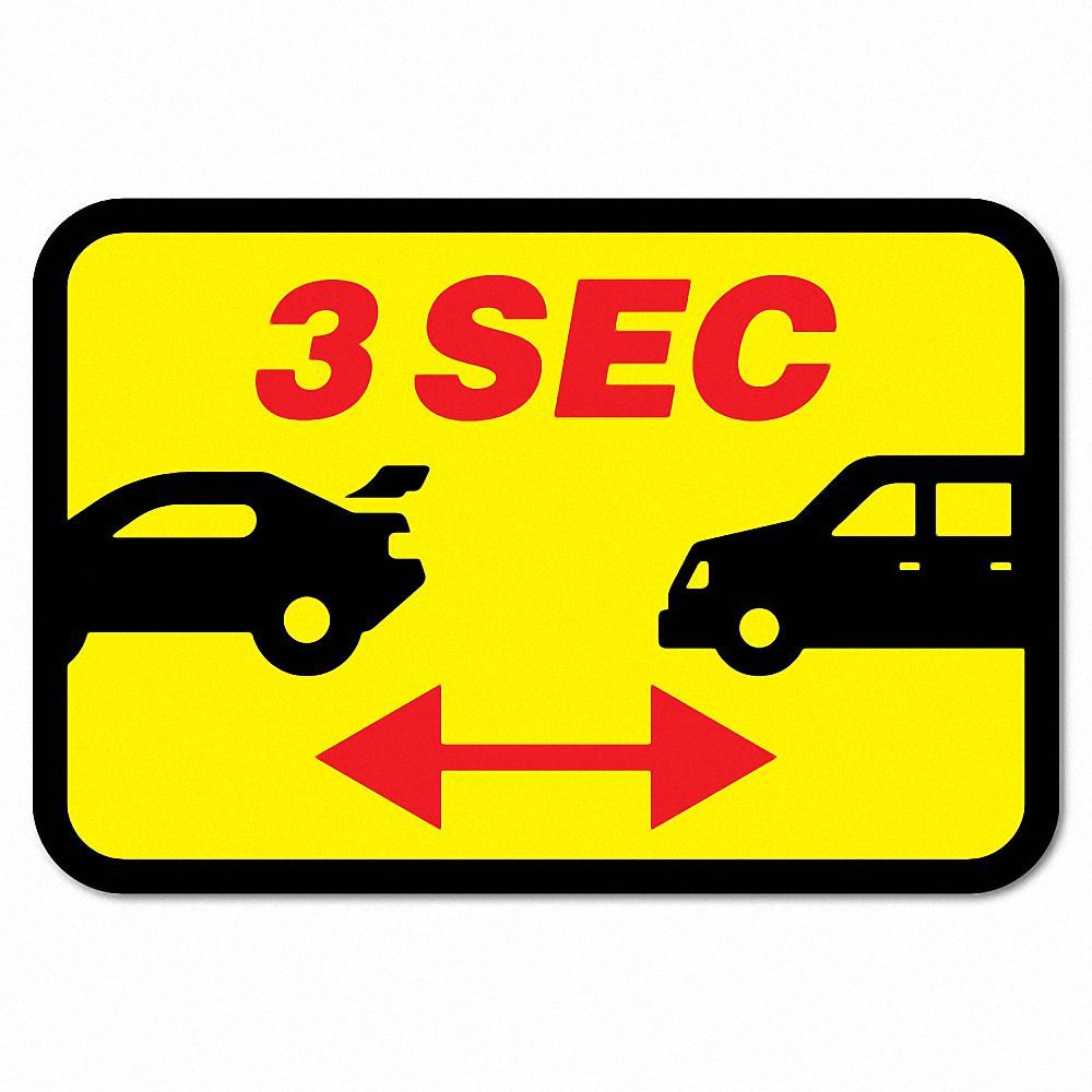 30 Second Safe Following Distance Car Sticker Decal Safety Sign Car