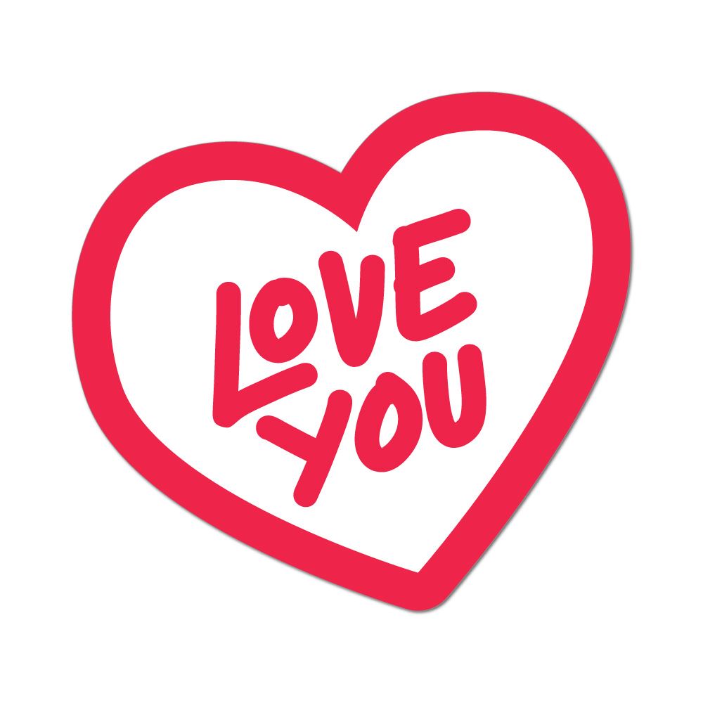 Love You Valentines Day Heart Romantic Cute Couple Car Sticker