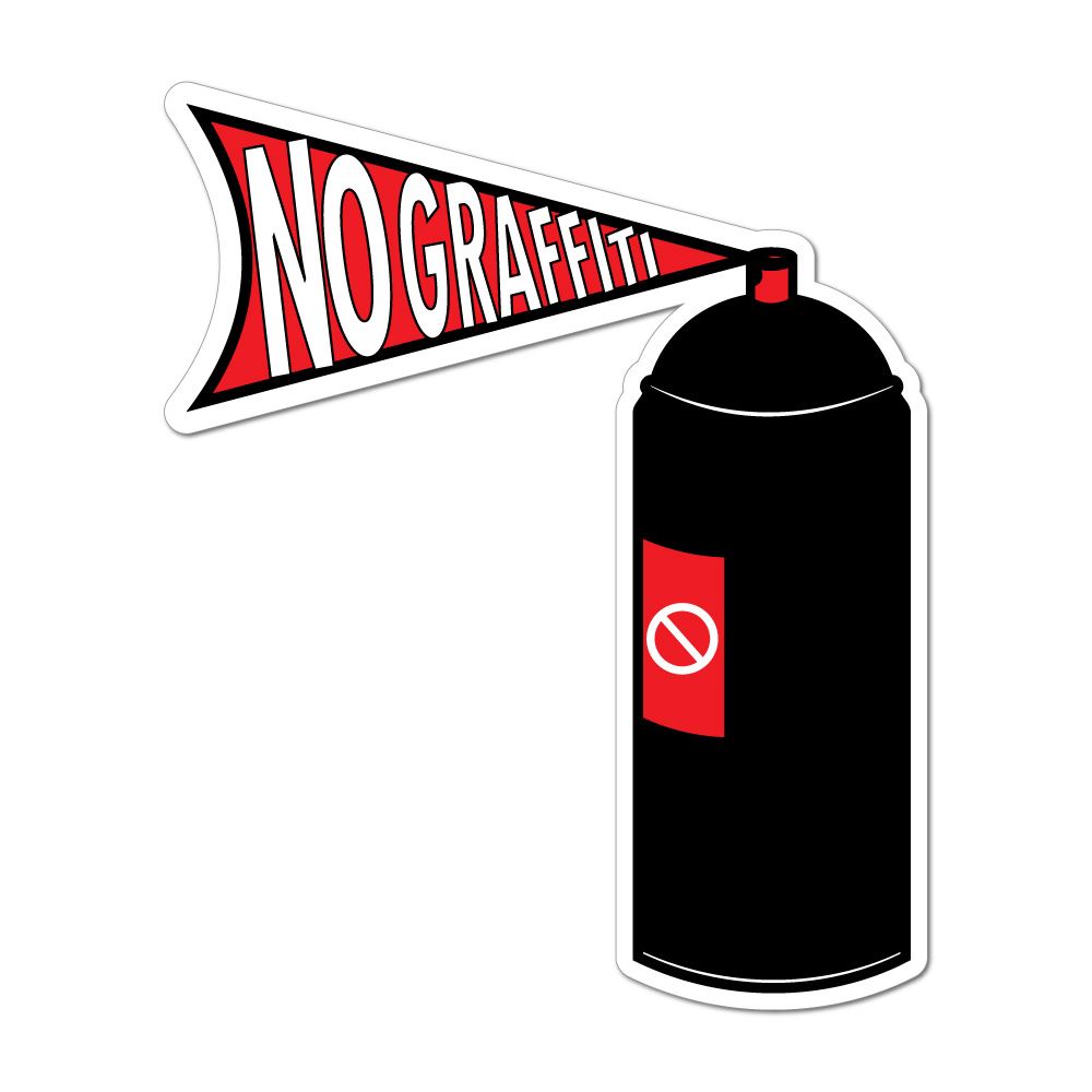 No graffiti stop spray can paint warning sign Car Sticker Decal eBay