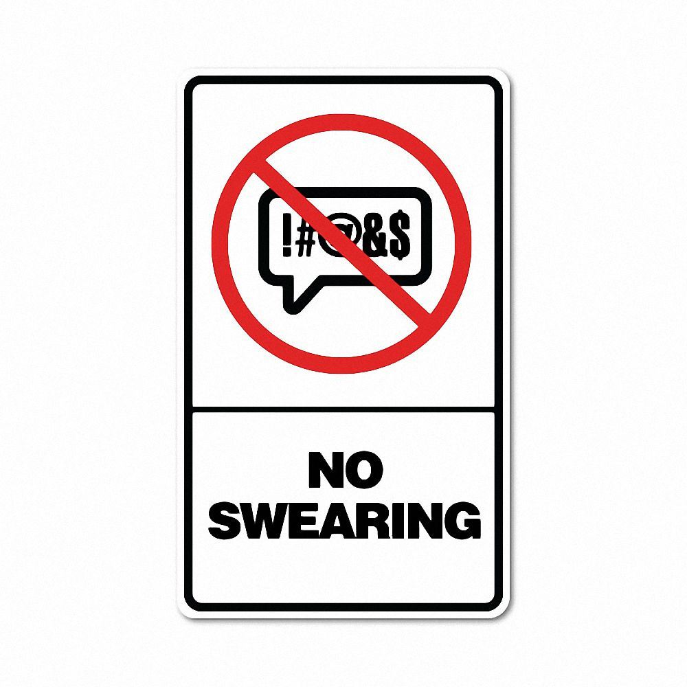 No Swearing Sticker No Swearing Sticker prohibited signage. 7757 eBay