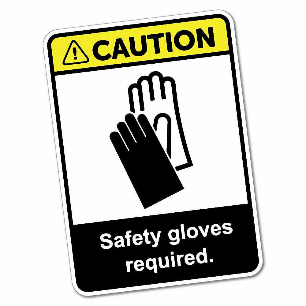 Caution Safety Gloves Required Sticker Decal Safety Sign Car Vinyl