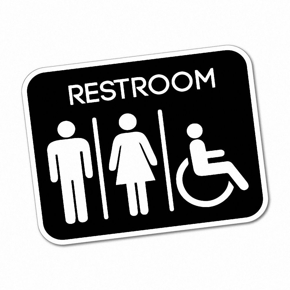 Restroom Sign Toilet Sticker Decal Safety Sign Car Vinyl 6252EN eBay