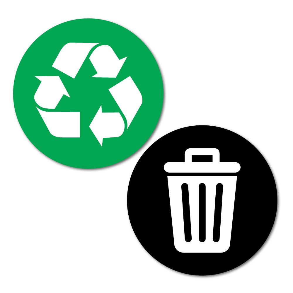 Green and Black Recycle Trash Rubbish Bin Stickers Decal eBay