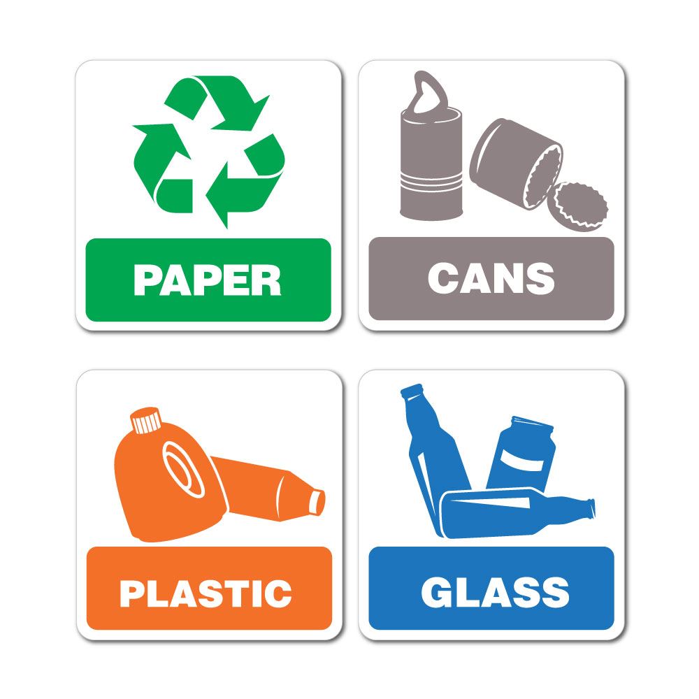 Trash Bin Symbol Can Reuse Home Window Recycle Plastic Sticker Vinyl Decal