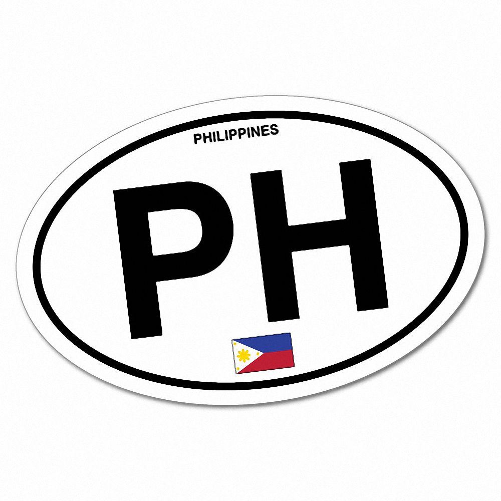 Philippines Country Code Filipino Oval Sticker Flag Bumper Water Proof Philippines country code filipino oval sticker flag bumper water proof