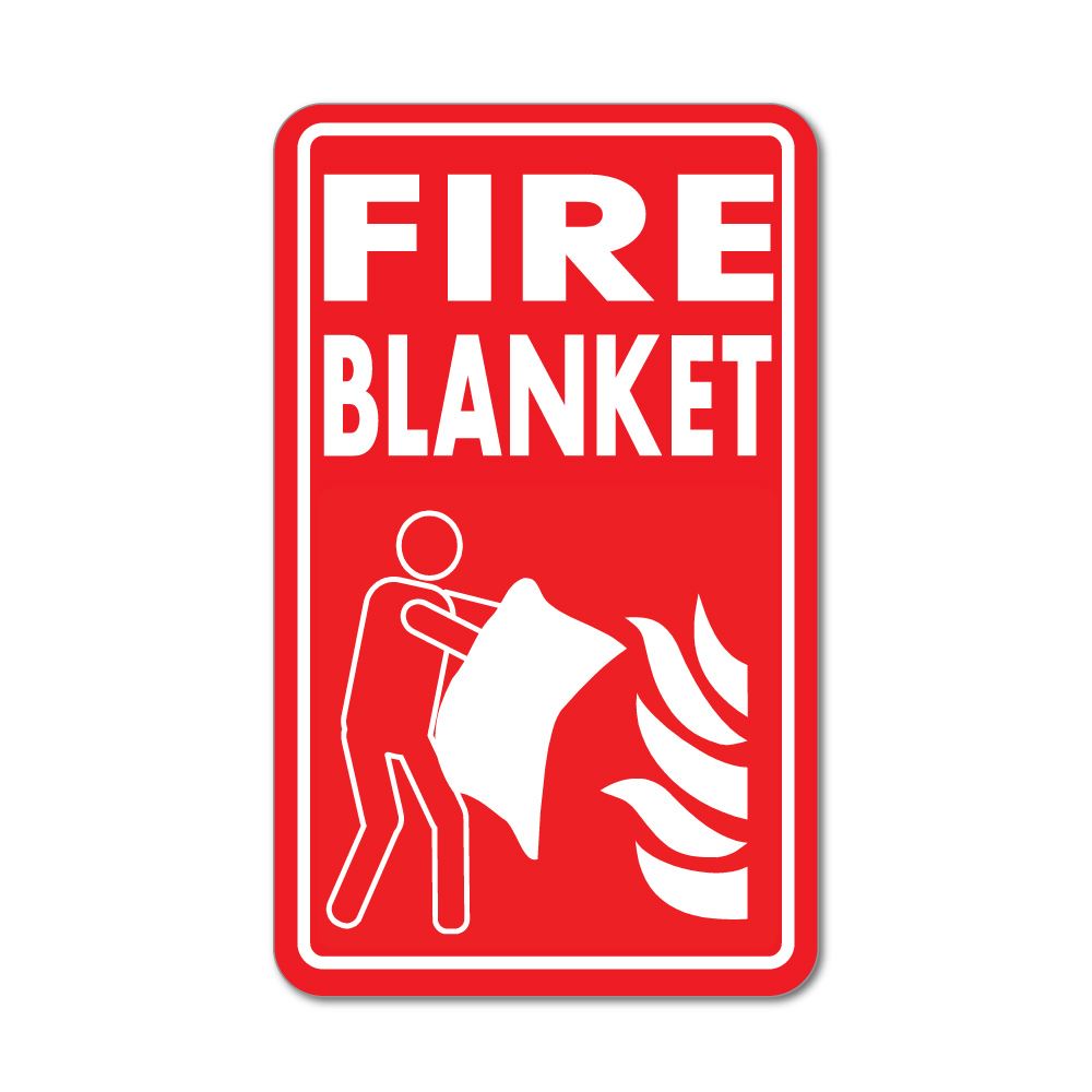 Safety Fire Blanket Red Sign Warning Flames Car Sticker Decal eBay