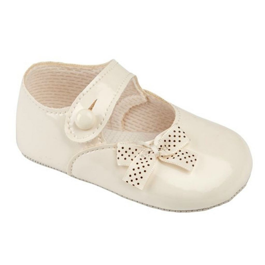 Baby Girls Shoes - Christening Wedding Party - Polka Dot Bow EARLY DAYS BAYPODS - Picture 3 of 6