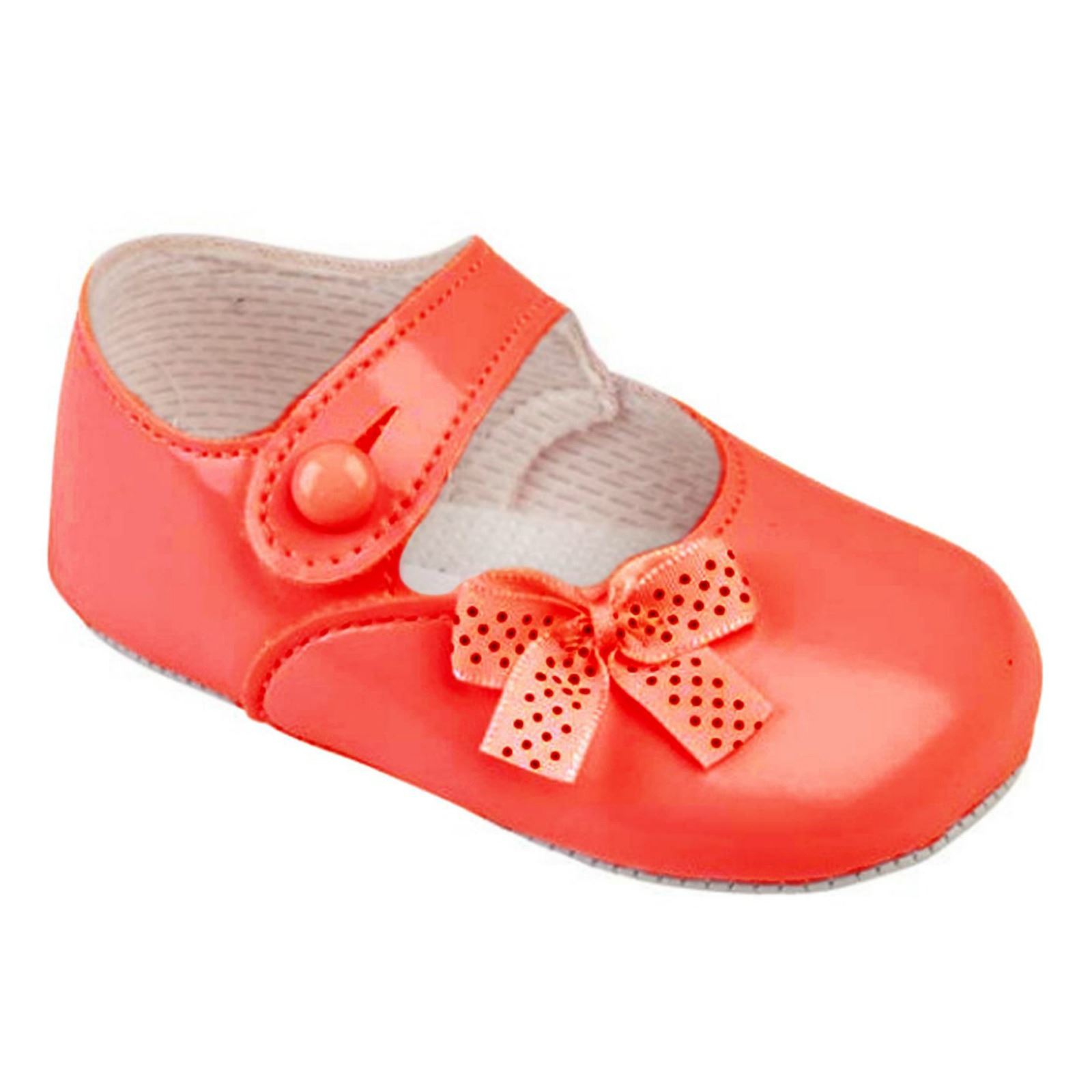 Baby Girls Shoes - Christening Wedding Party - Polka Dot Bow EARLY DAYS BAYPODS - Picture 5 of 6