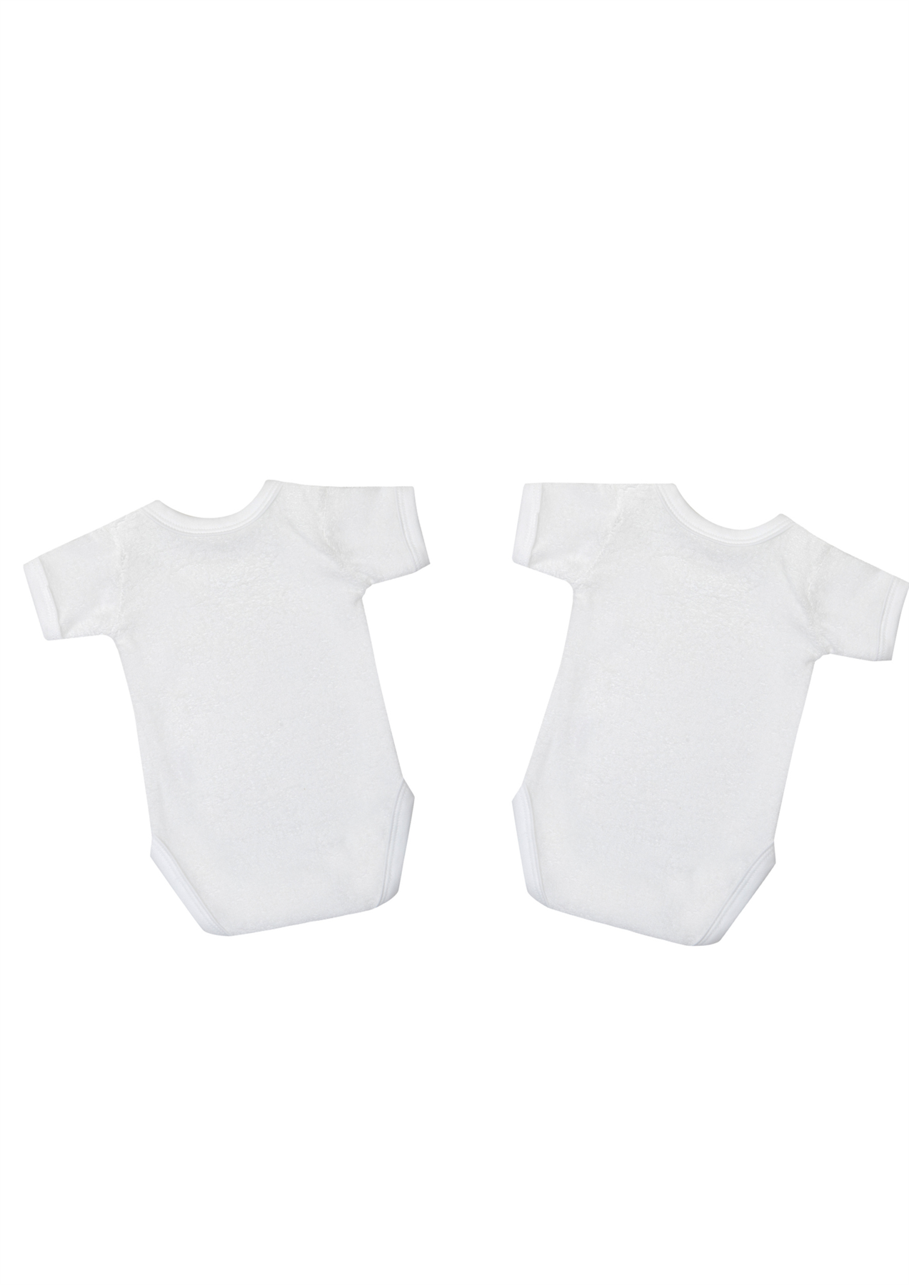 Baby Bodysuit Vest Cotton 2 Pack , Boys Girls, Blue Dino Pink Floral Plain White - Picture 4 of 4