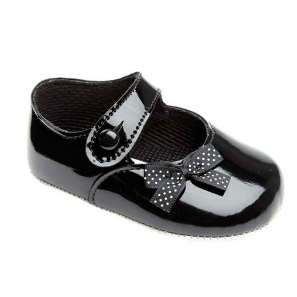 Baby Girls Shoes - Christening Wedding Party - Polka Dot Bow EARLY DAYS BAYPODS - Picture 2 of 6