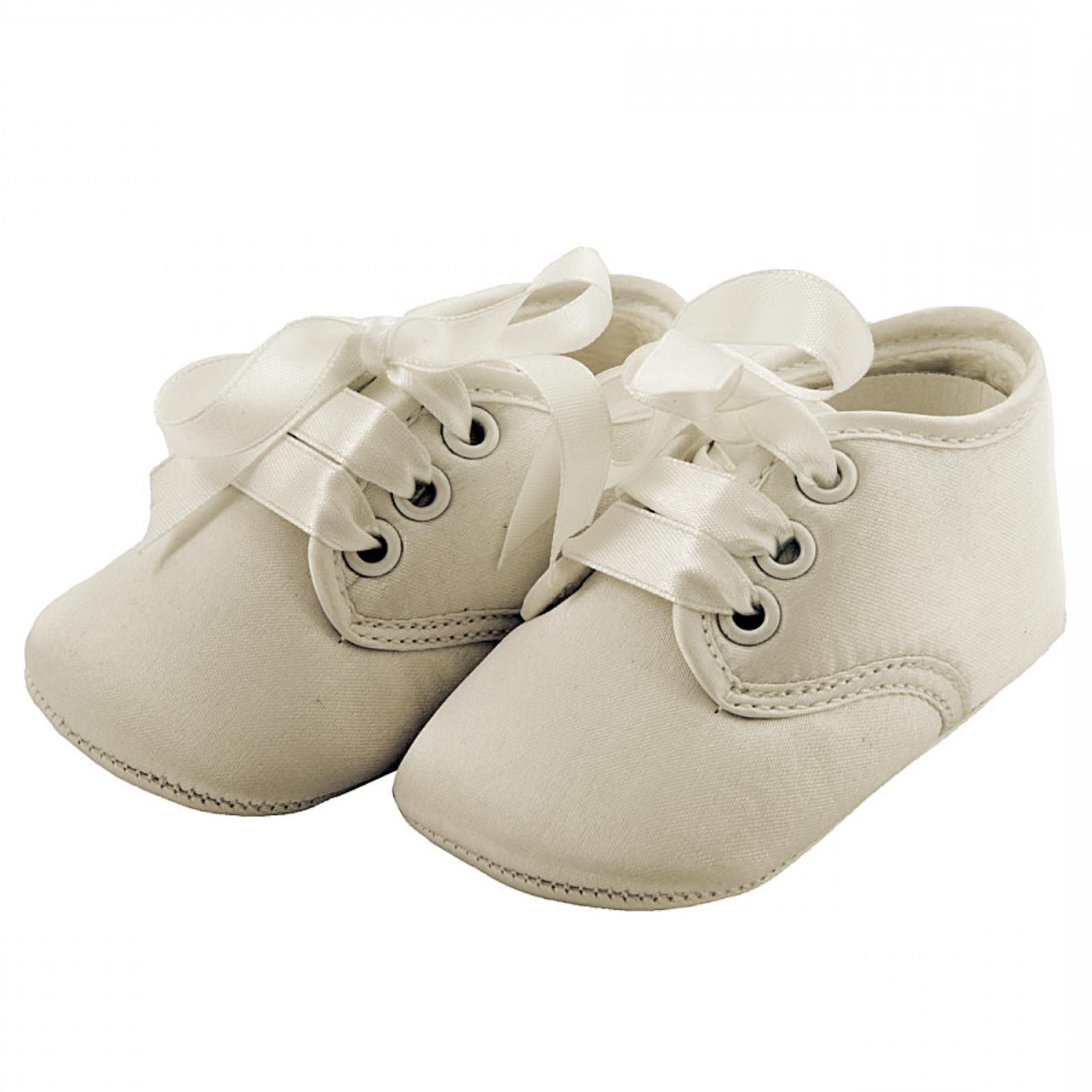 Baby Boys Christening Shoes - Pram Shoes, Soft Sole, Satin, Wedding, Newborn-12m - Picture 2 of 3