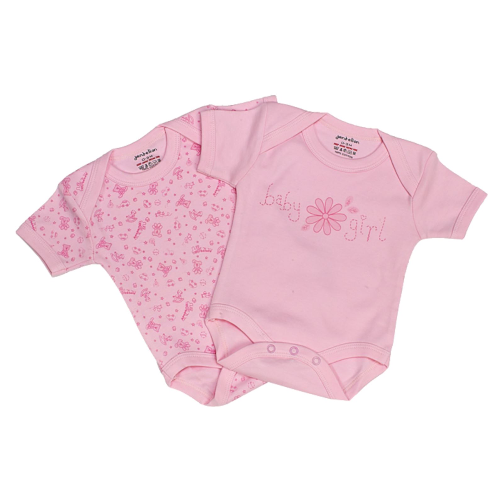 Baby Boys & Girls Bodysuits - 2 Pack 100% Cotton Newborn, 0-3 Months, 3-6 Months - Picture 3 of 3