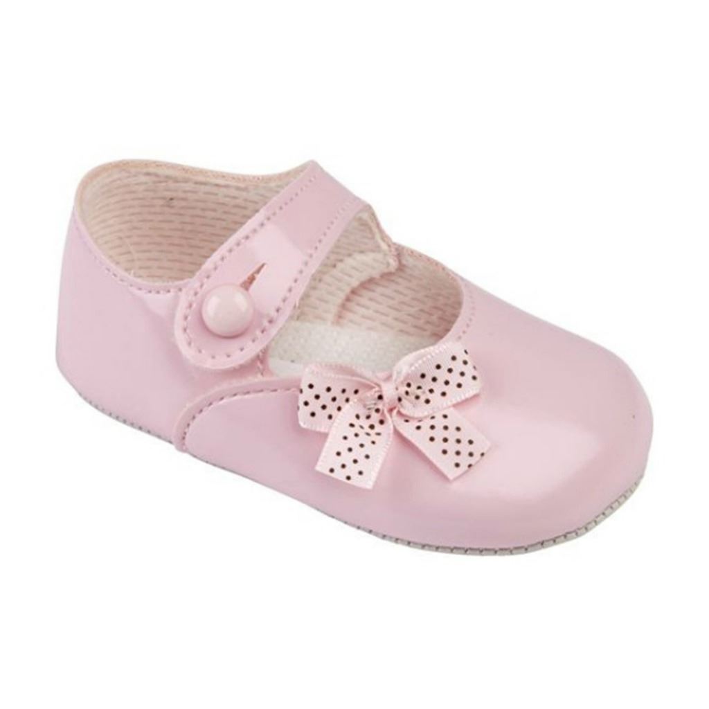 Baby Girls Shoes - Christening Wedding Party - Polka Dot Bow EARLY DAYS BAYPODS - Picture 4 of 6