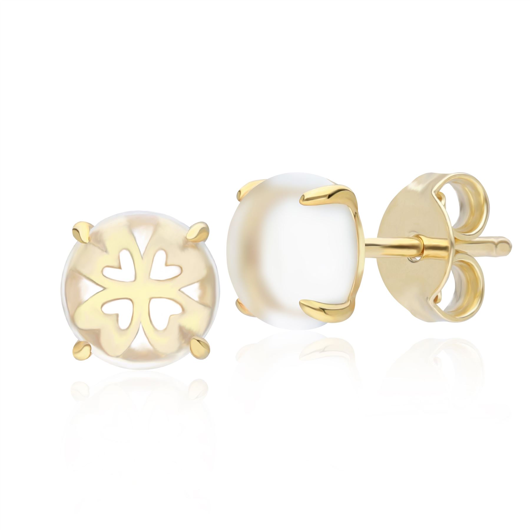 Boucles D'oreilles Plaque Argent Avec Cabochon - Neuf Sans Emballage - Fermoir Papillon