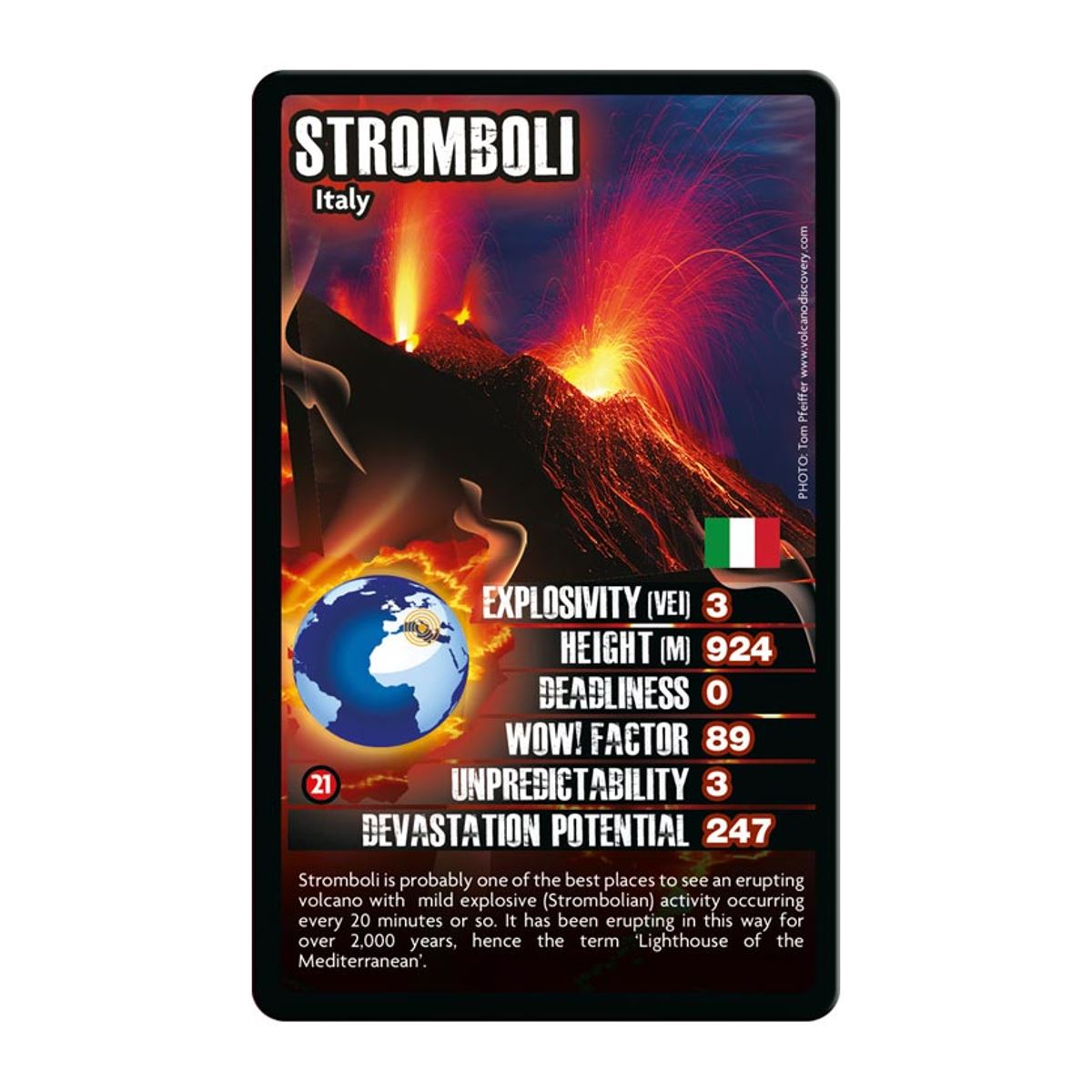 Vulcani TOP TRUMPS Carte da gioco
