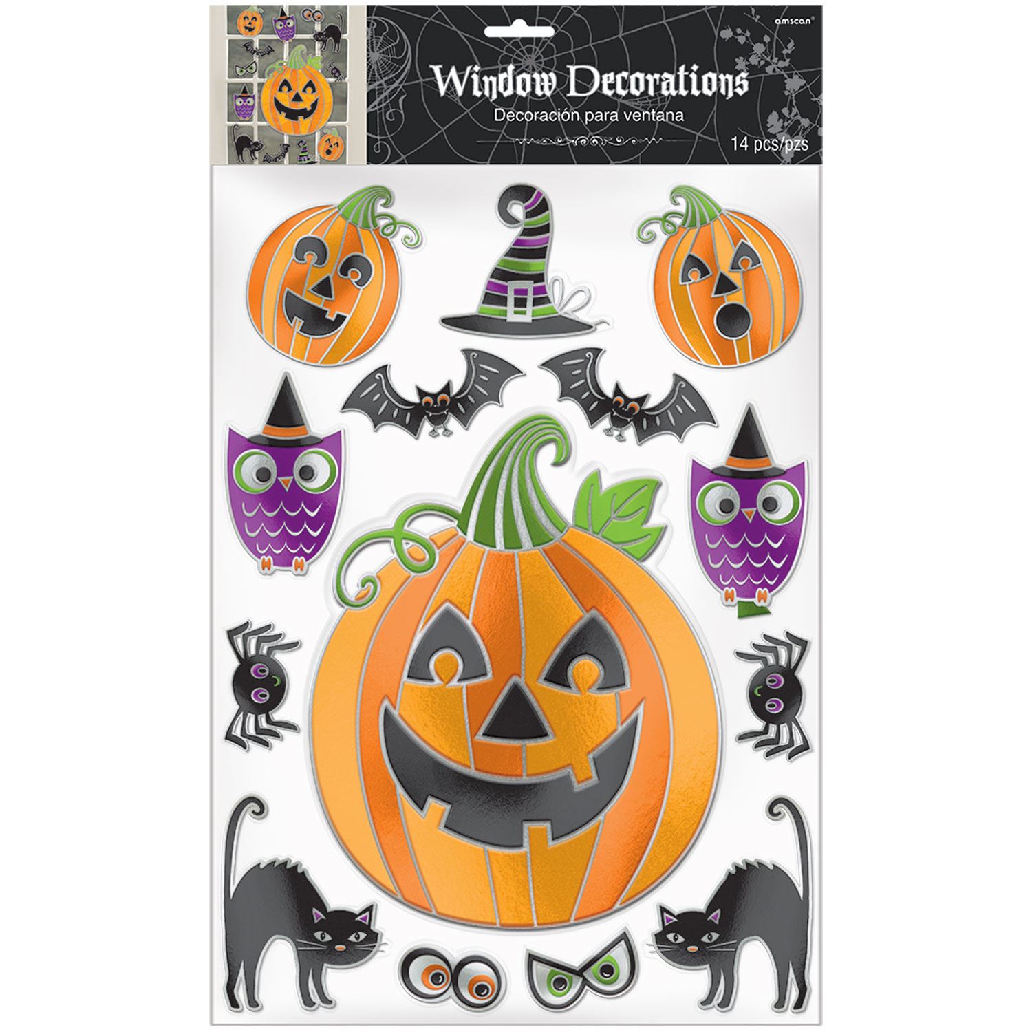 Halloween Window Wall Stickers Party Decorations Cling Spooky Gels