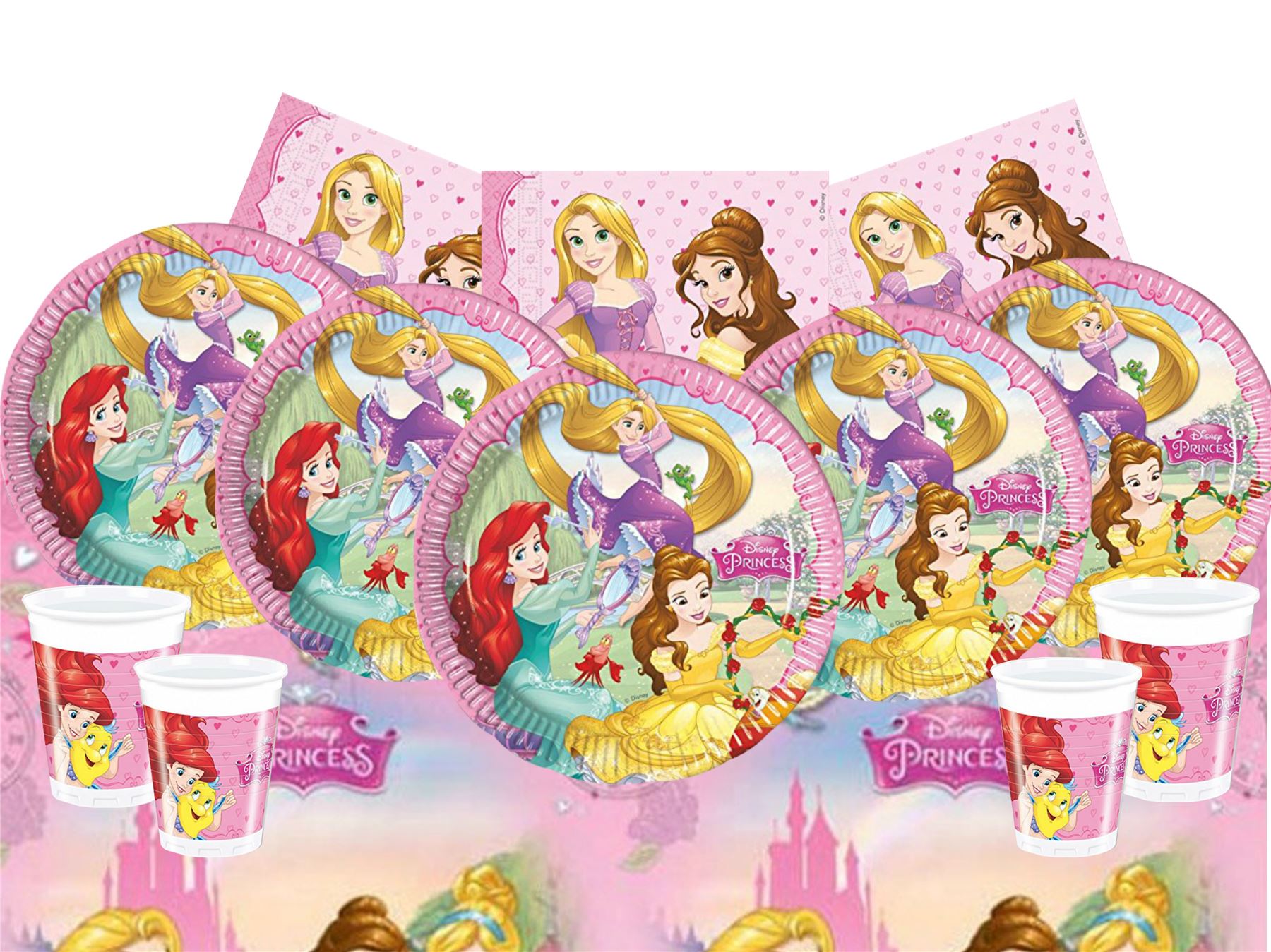 Disney Princess Party Pack Kits Tableware Girls Birthday Supplies