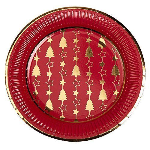 Christmas Party Paper Plates Tableware Catering Rudolf Snowflake