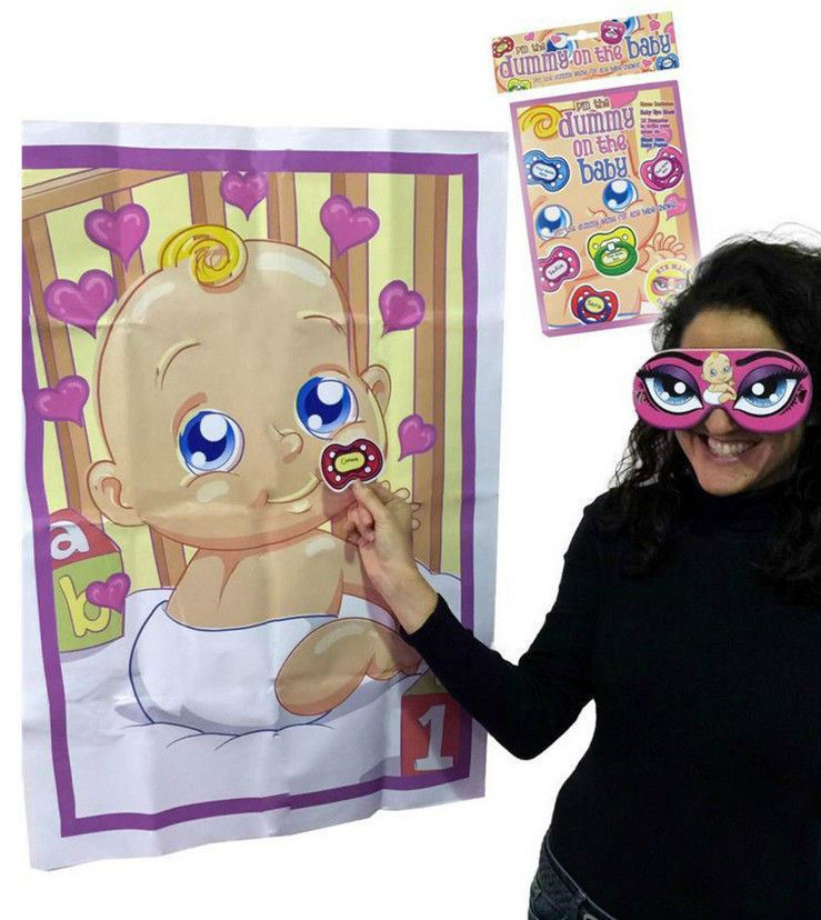Pin The Dummy Pacifier Game Baby Shower Party Neutral 12 Players Extra