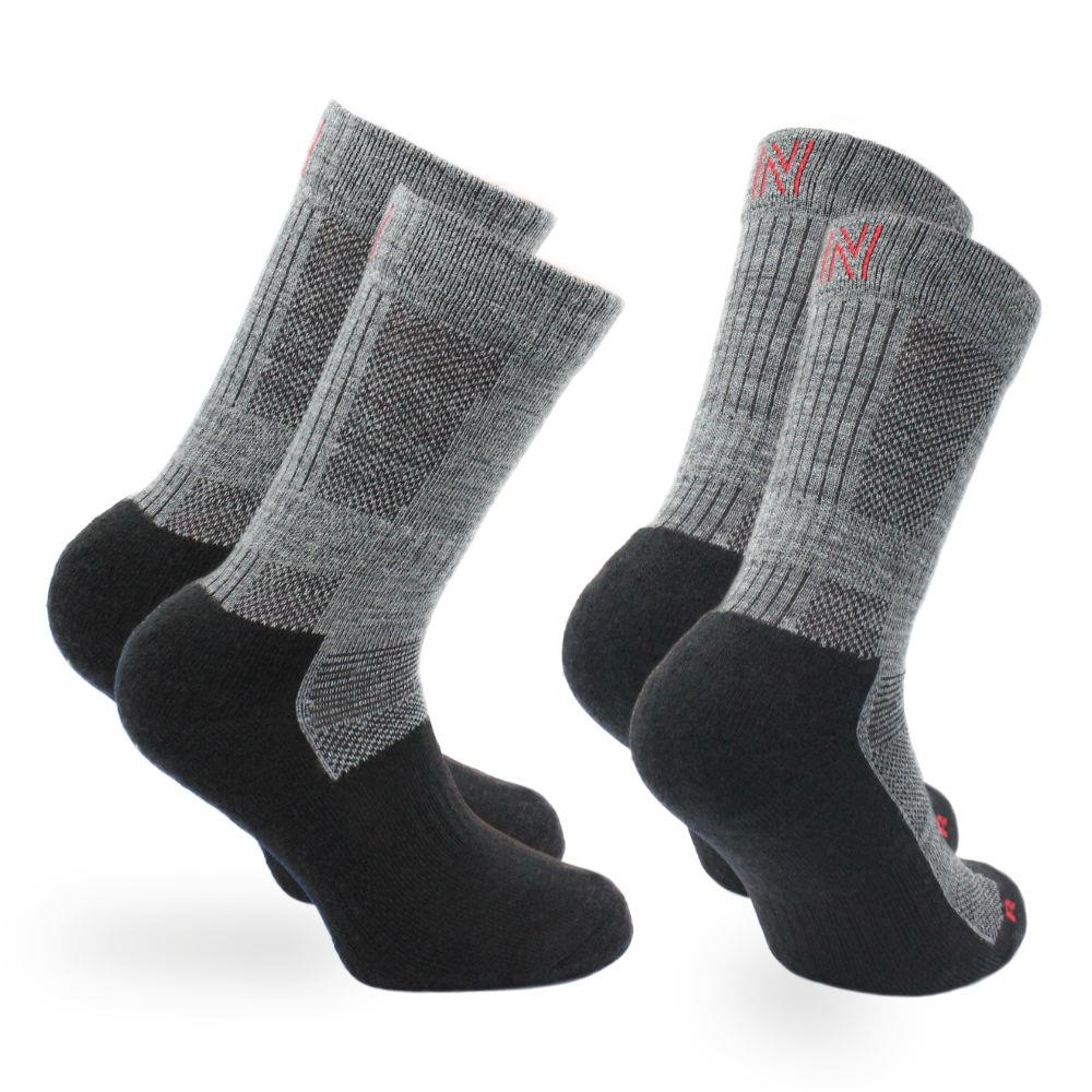Norfolk Leonardo Kids Merino Wool Walking Socks 2 Pack – Cushioned Crew - Picture 5 of 5