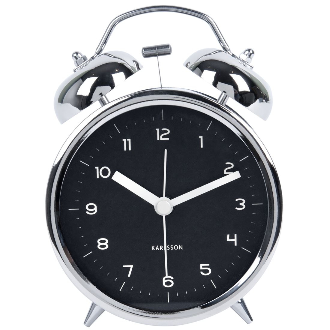 Karlsson Alarm Clock Classic Bell Style by Box32 Silent Movement Retro