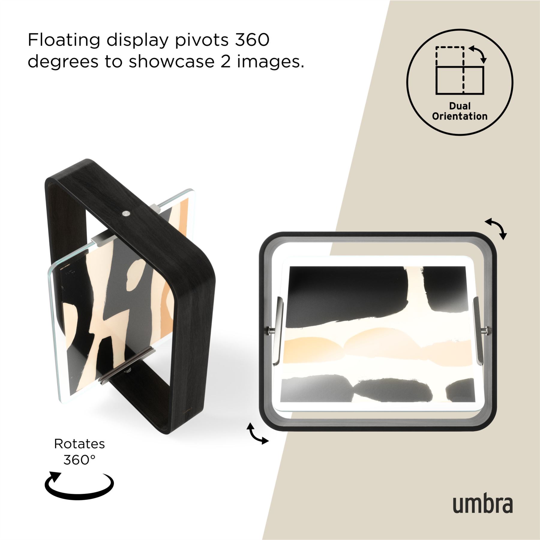 Umbra Bellwood Picture Frame Double Sided Curved Pivoting Picture Frame - Picture 46 of 61