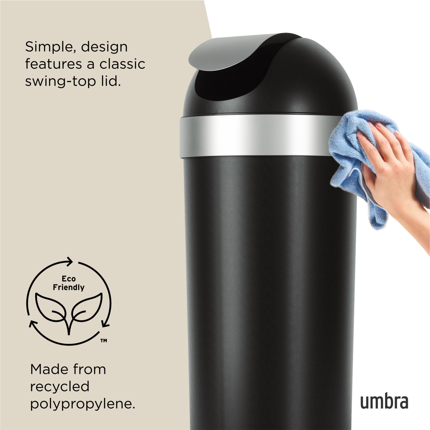 62L Swing Bin Umbra Venti Trash Can Kitchen Waste Swing Bin - Picture 9 of 22