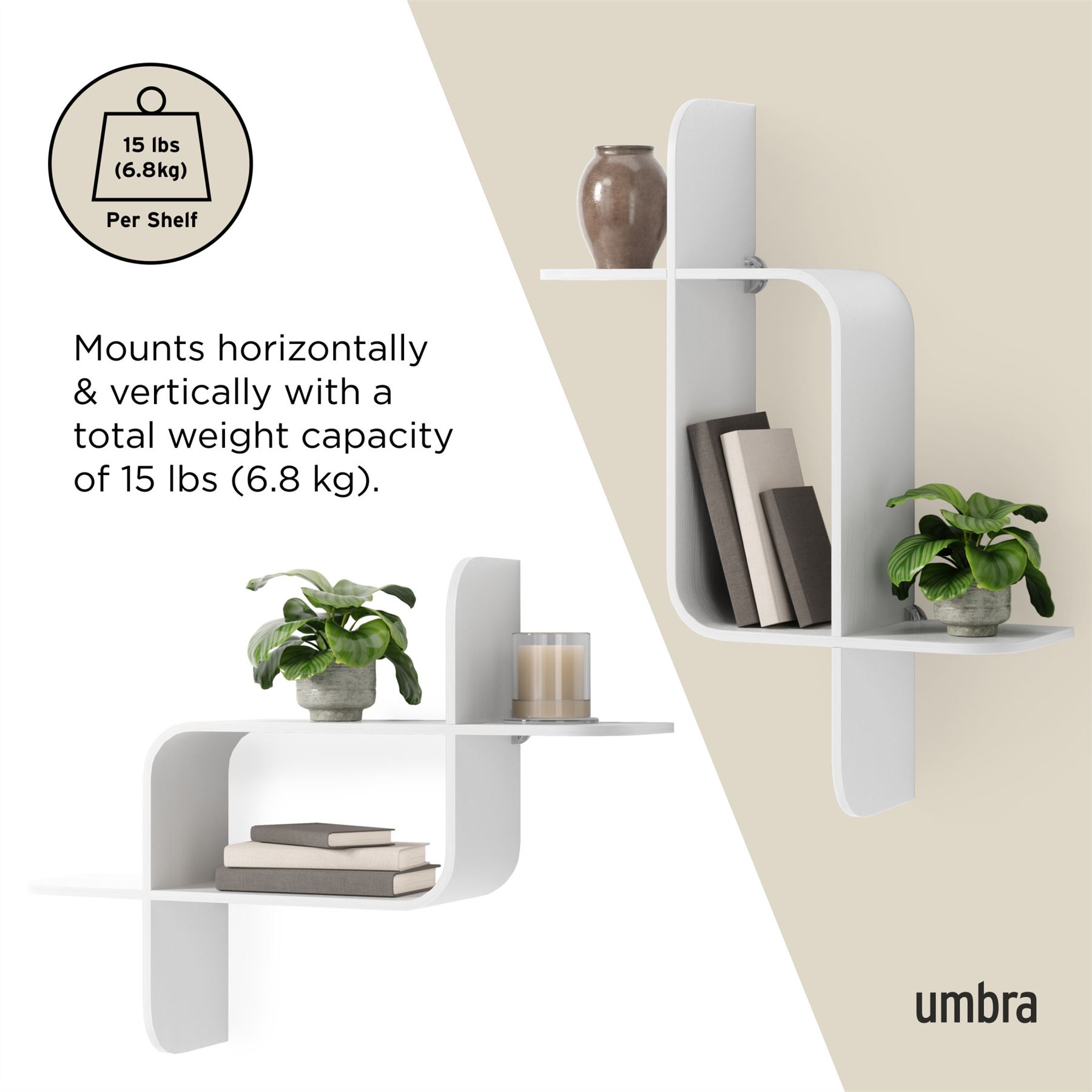 Floating Wall Shelf Umbra Montage Shelf Geometric Wooden Floating Shelf - Picture 39 of 45