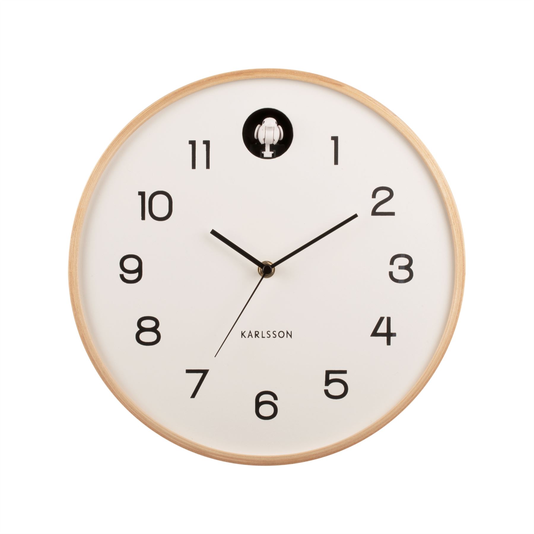 Karlsson Natural Cuckoo 32cm Wall clock Birchwood Frame Battery Powered - Picture 12 of 15