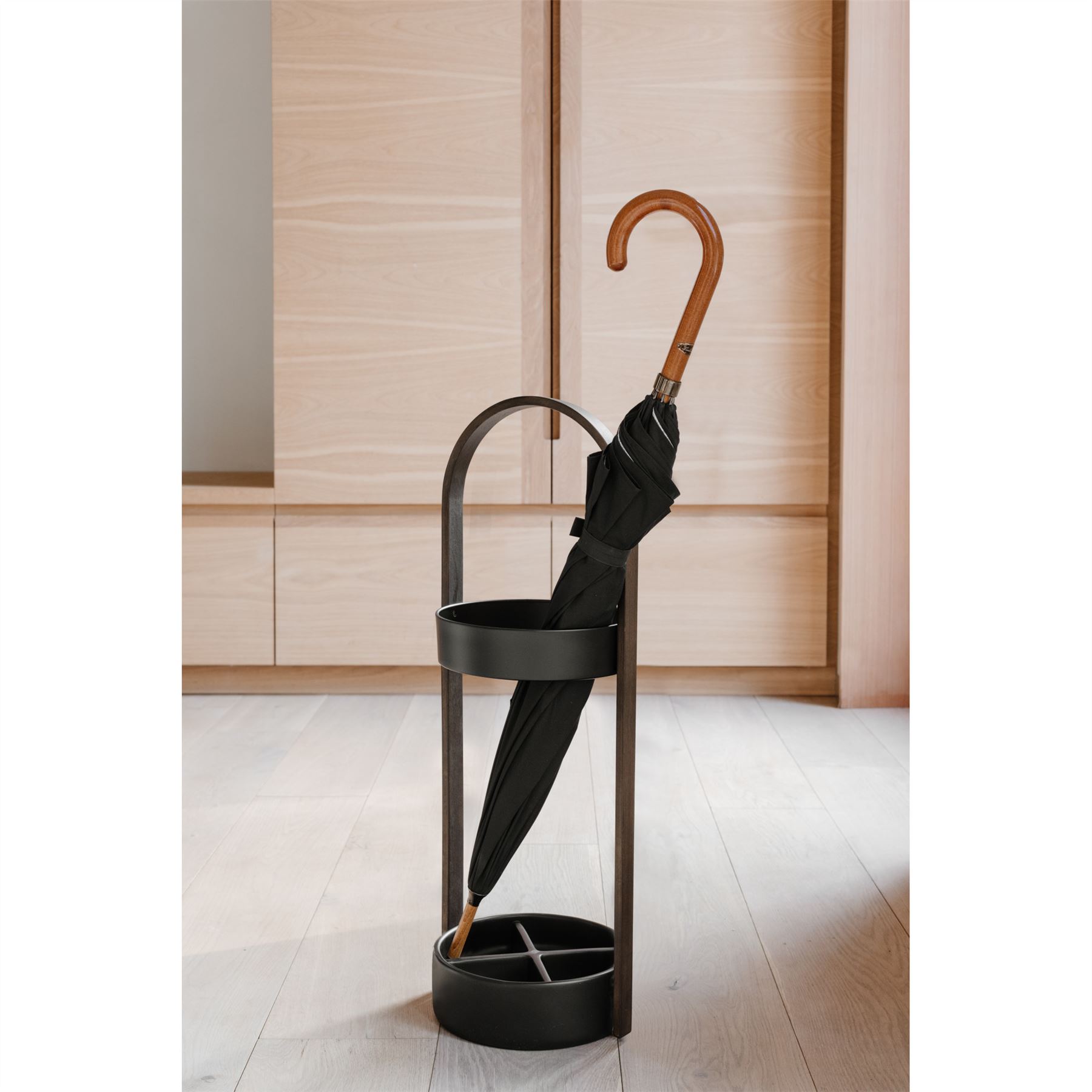 Umbra Bellwood Umbrella Stand 68cm Real Wood Finish Resin Base - Picture 7 of 16