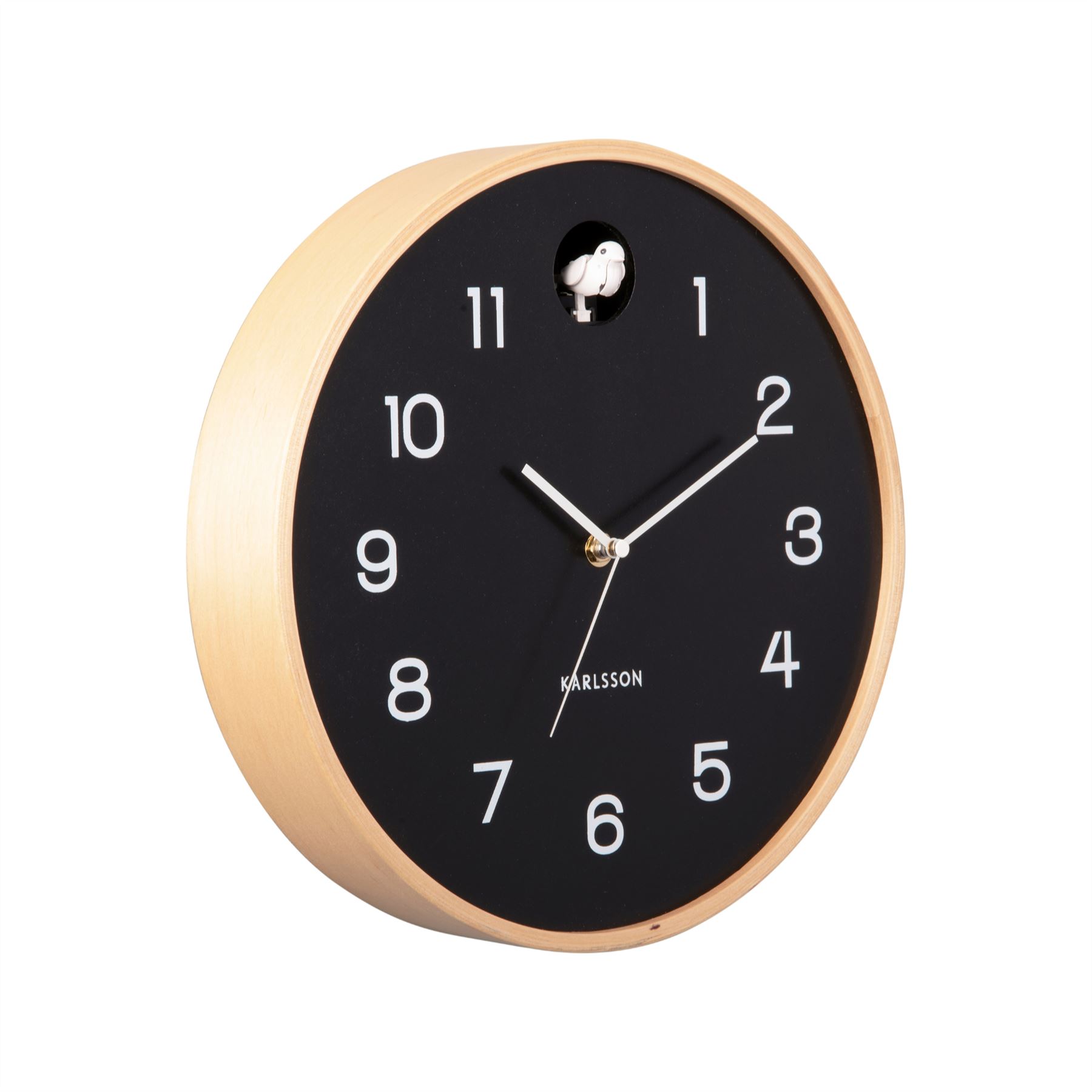 Karlsson Natural Cuckoo 32cm Wall clock Birchwood Frame Battery Powered - Picture 3 of 15