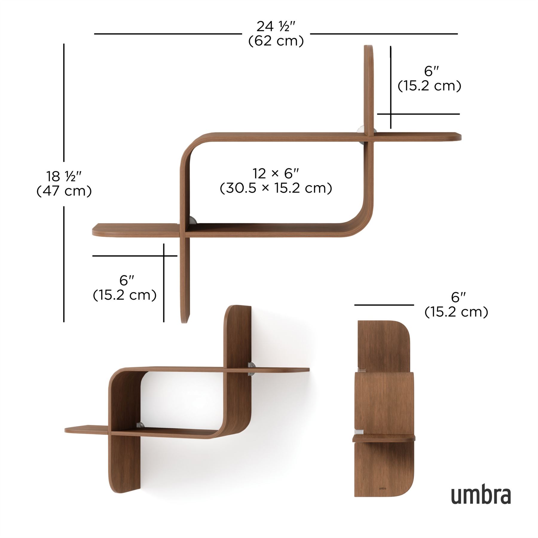 Floating Wall Shelf Umbra Montage Shelf Geometric Wooden Floating Shelf - Picture 22 of 45