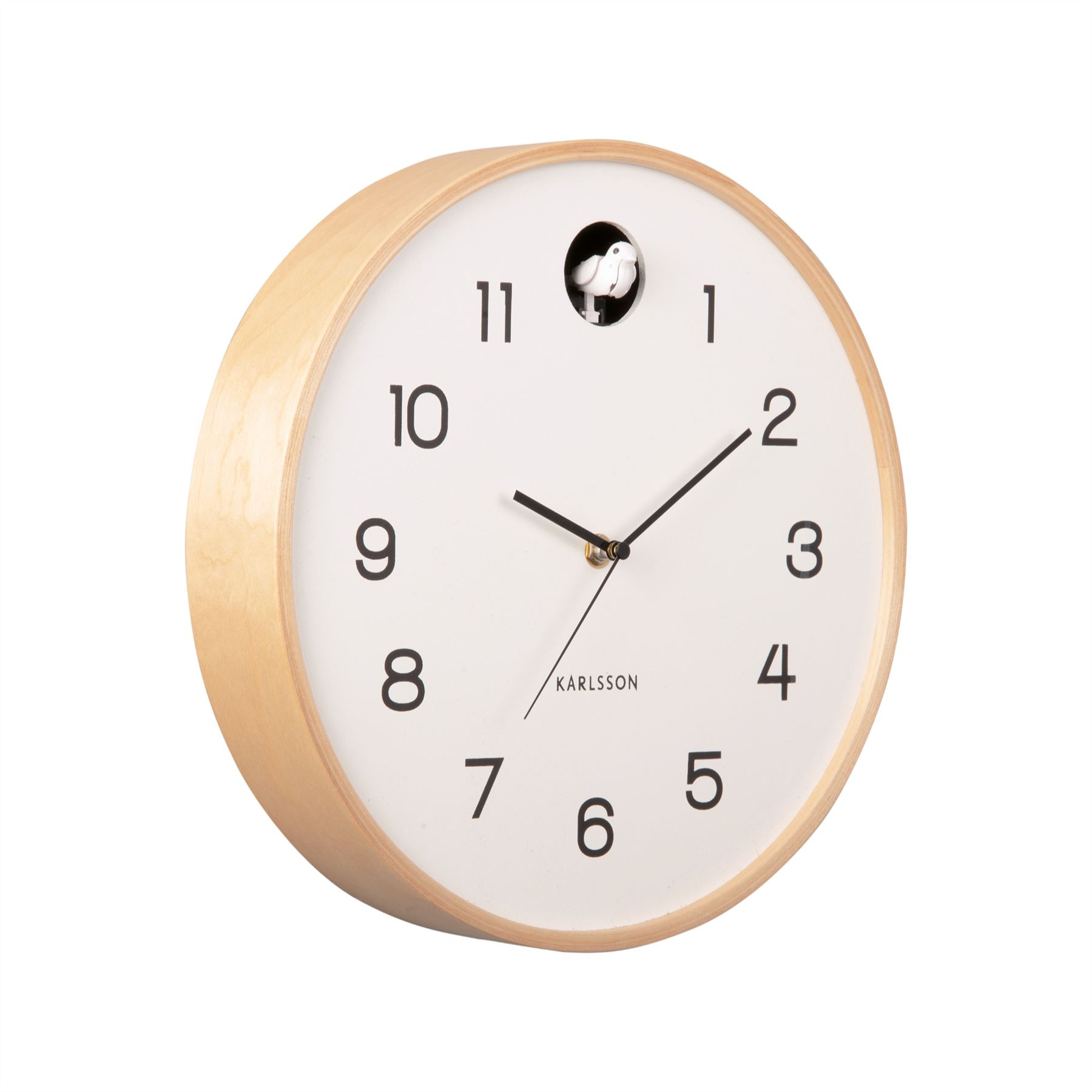 Karlsson Natural Cuckoo 32cm Wall clock Birchwood Frame Battery Powered - Picture 13 of 15