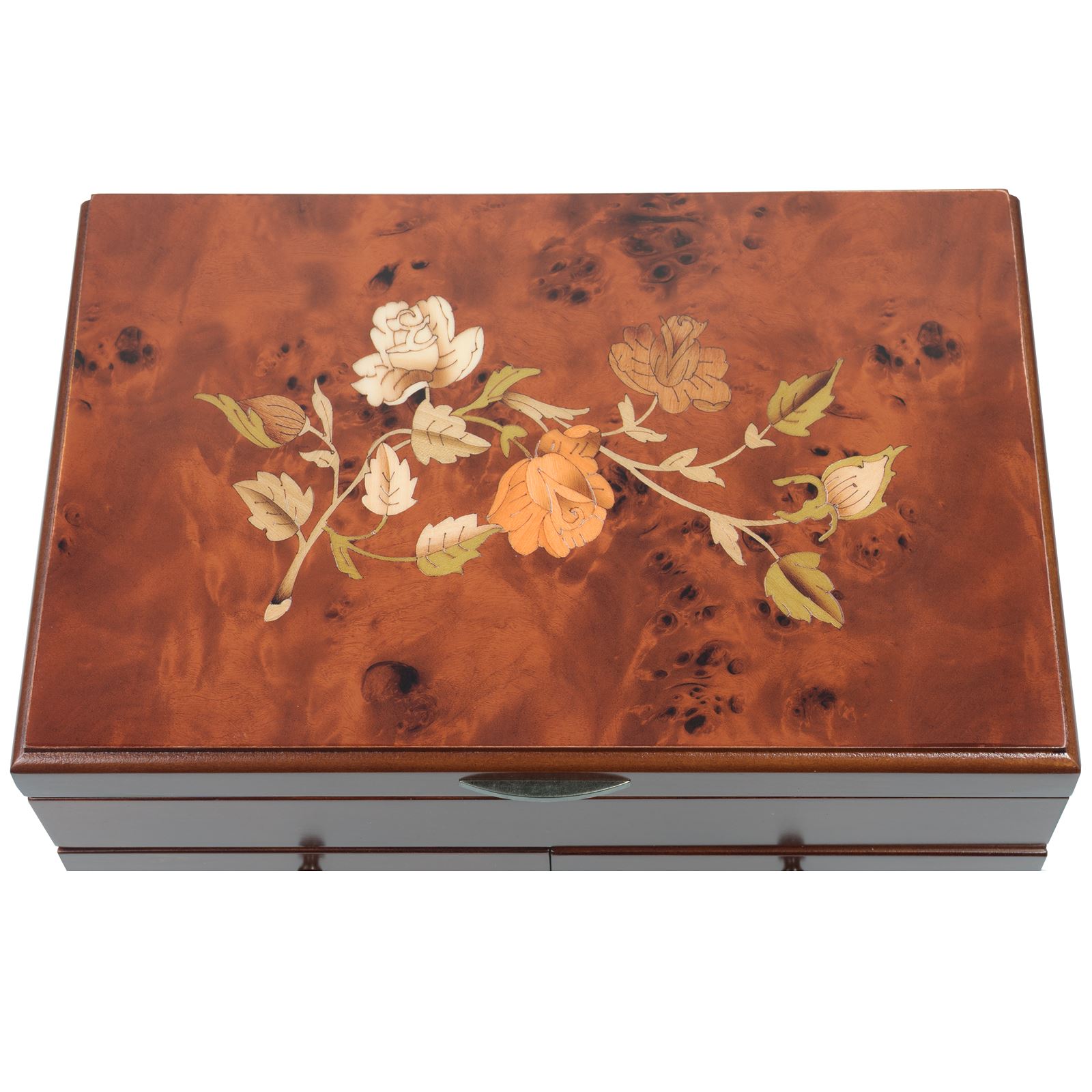 Mele /& Co Ellen or Trudy Wooden Triple Draw Jewellery Box with Large Mirror