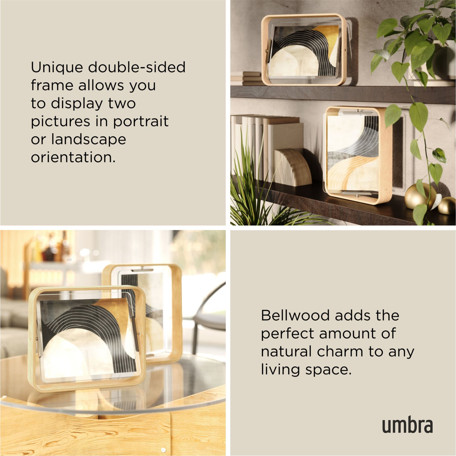 Umbra Bellwood Picture Frame Double Sided Curved Pivoting Picture Frame - Picture 55 of 61