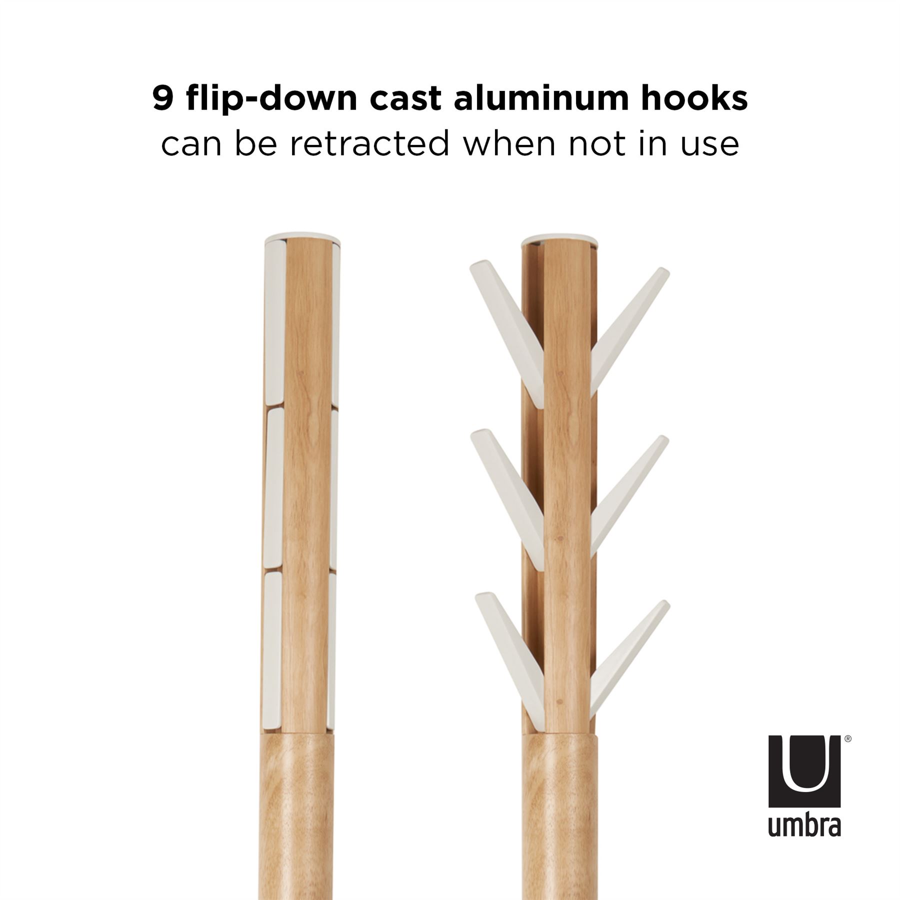 Umbra Flapper Floor Standing Coat Rack Hat Scarf Hallway Cloak Coat Room - Picture 30 of 36