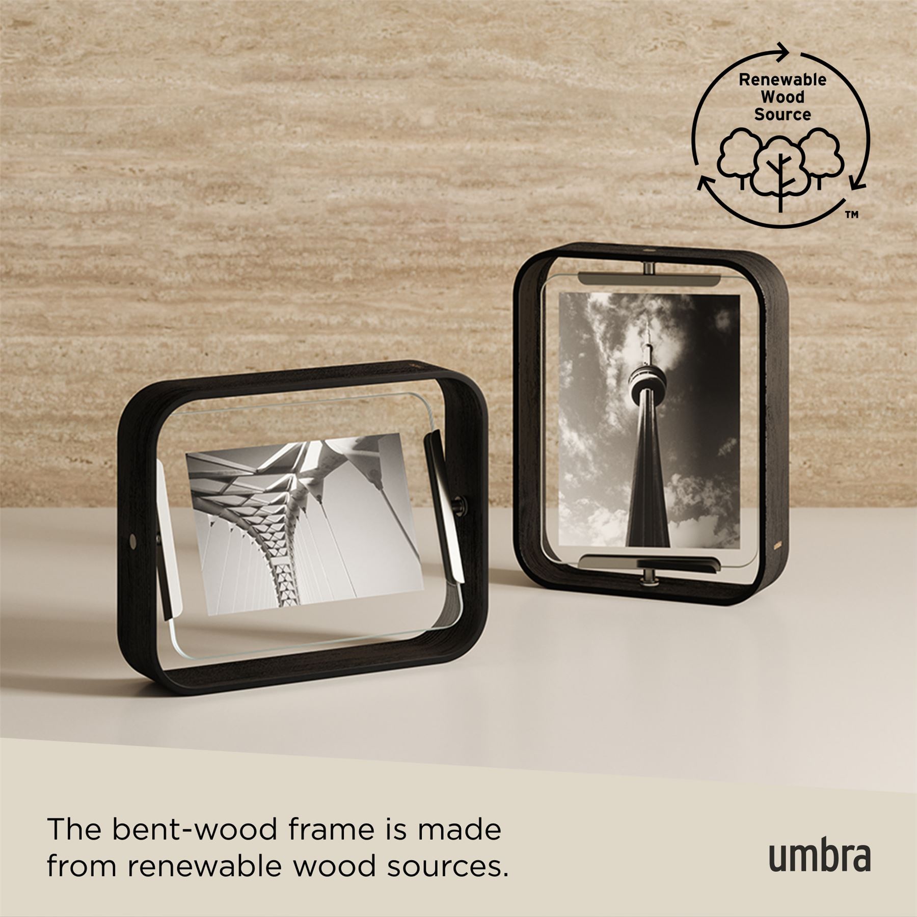 Umbra Bellwood Picture Frame Double Sided Curved Pivoting Picture Frame - Picture 15 of 61